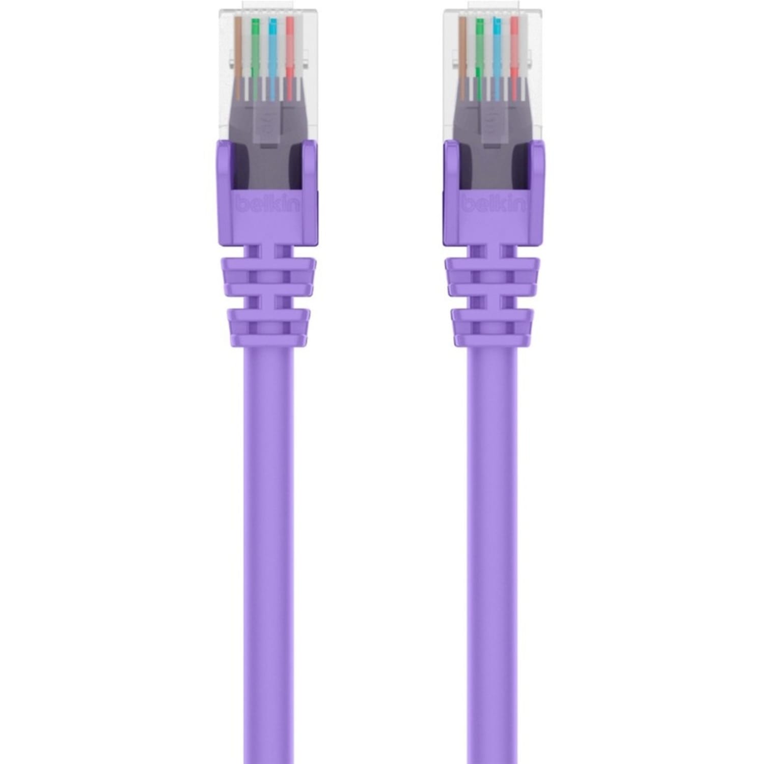 Belkin CAT6 Ethernet Patch Cable Snagless, RJ45, M/M - 12 ft Category 6 Network Cable - 24 AWG - Purple