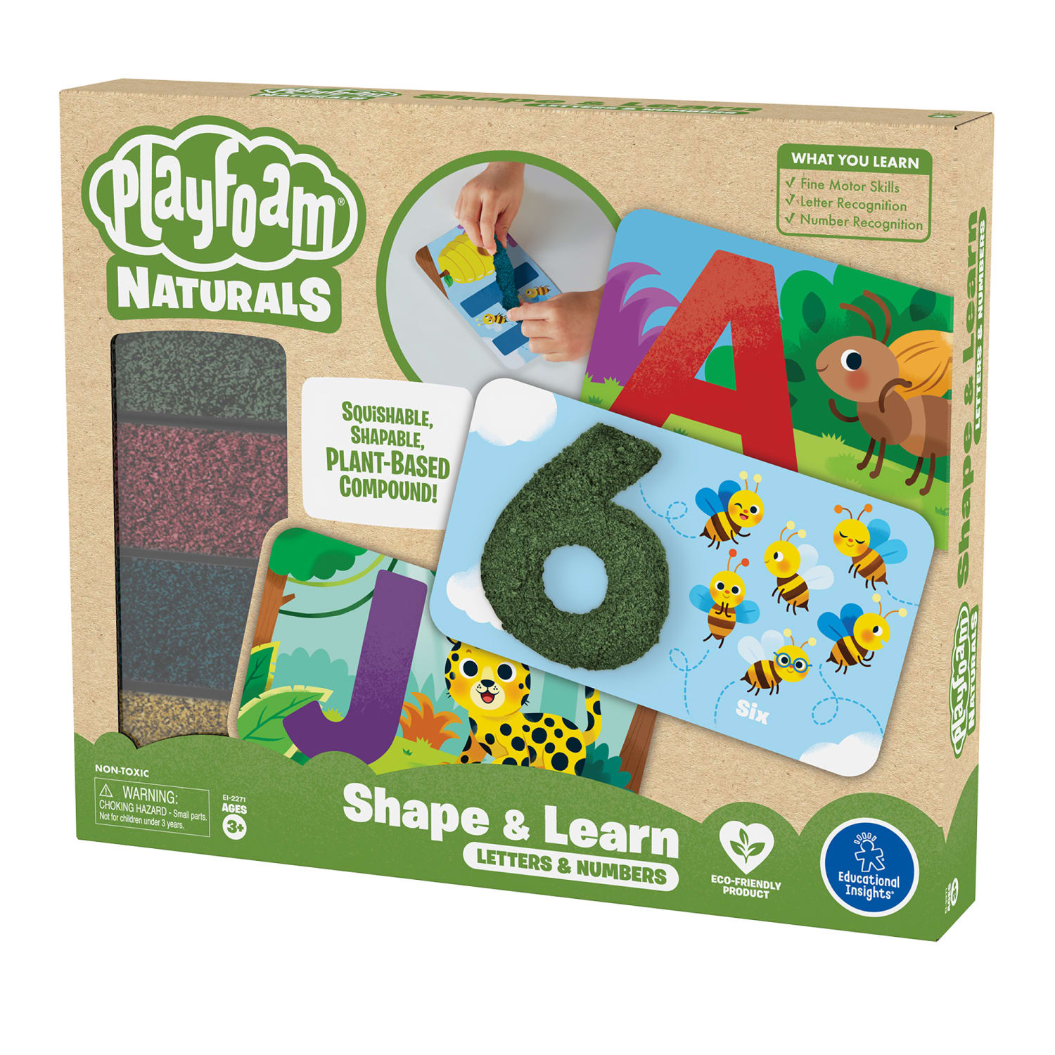 Educational Insights Playfoam Naturals Shape & Learn Letters & Numbers, Multicolor - Image 3