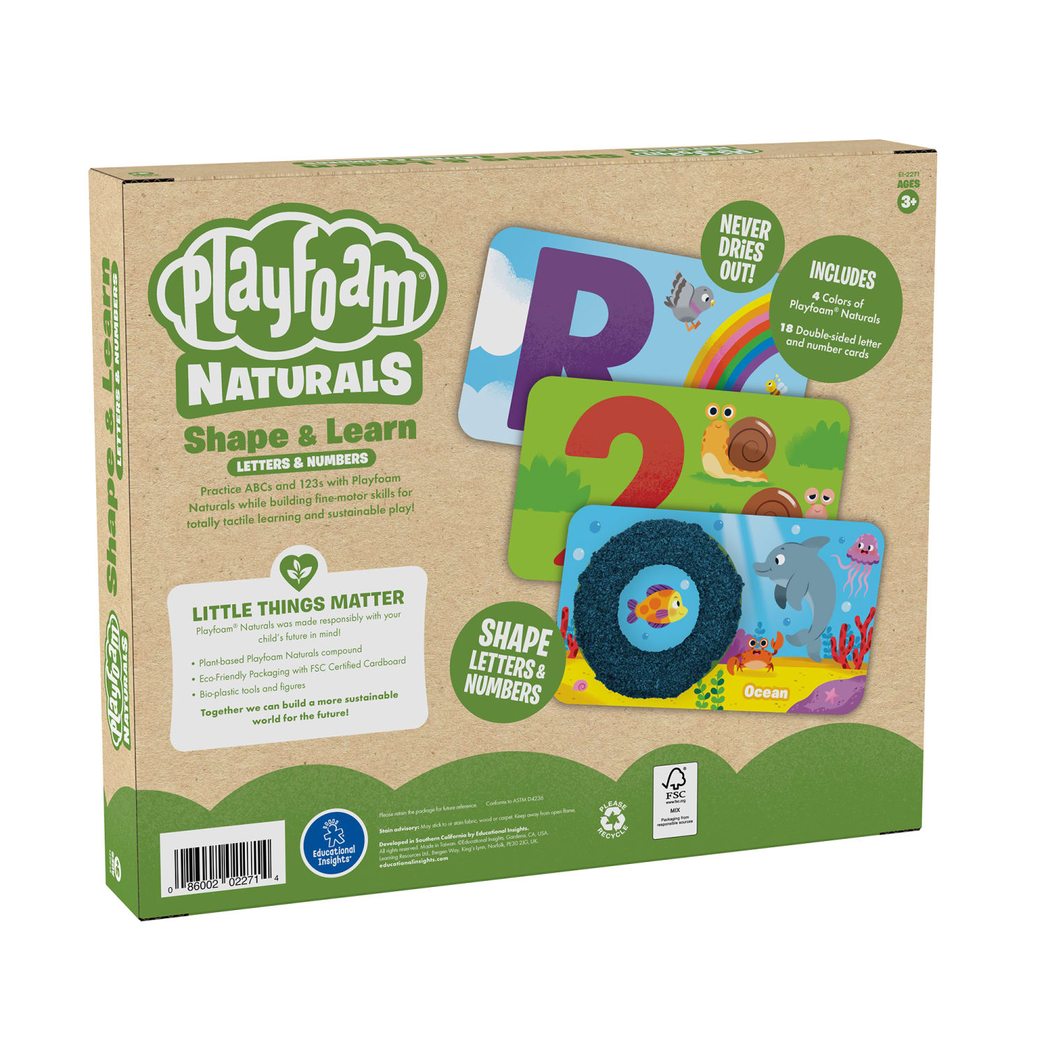 Educational Insights Playfoam Naturals Shape & Learn Letters & Numbers, Multicolor - Image 4