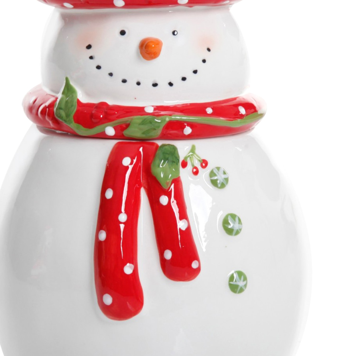 Gibson Home Jolly Plenitude Snowman Cookie Jar, 8in, White - Image 3