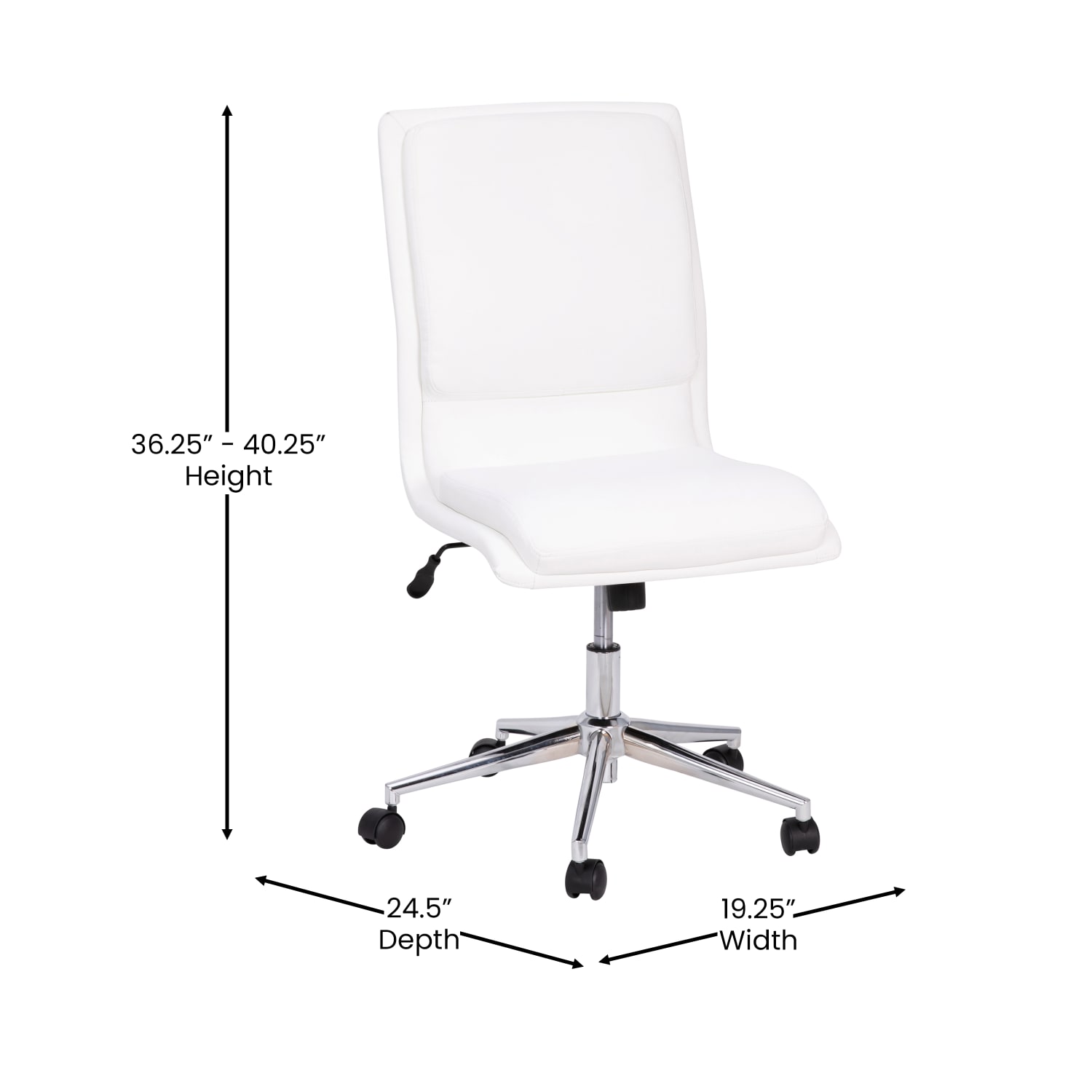 Flash Furniture Madigan Faux Leather MidBack Armless Swivel Task Office Chair White PopularChairscom Flash Furniture Madigan Faux Leather Mid Back Armless Swivel Task Office Chair White PopularChairscom