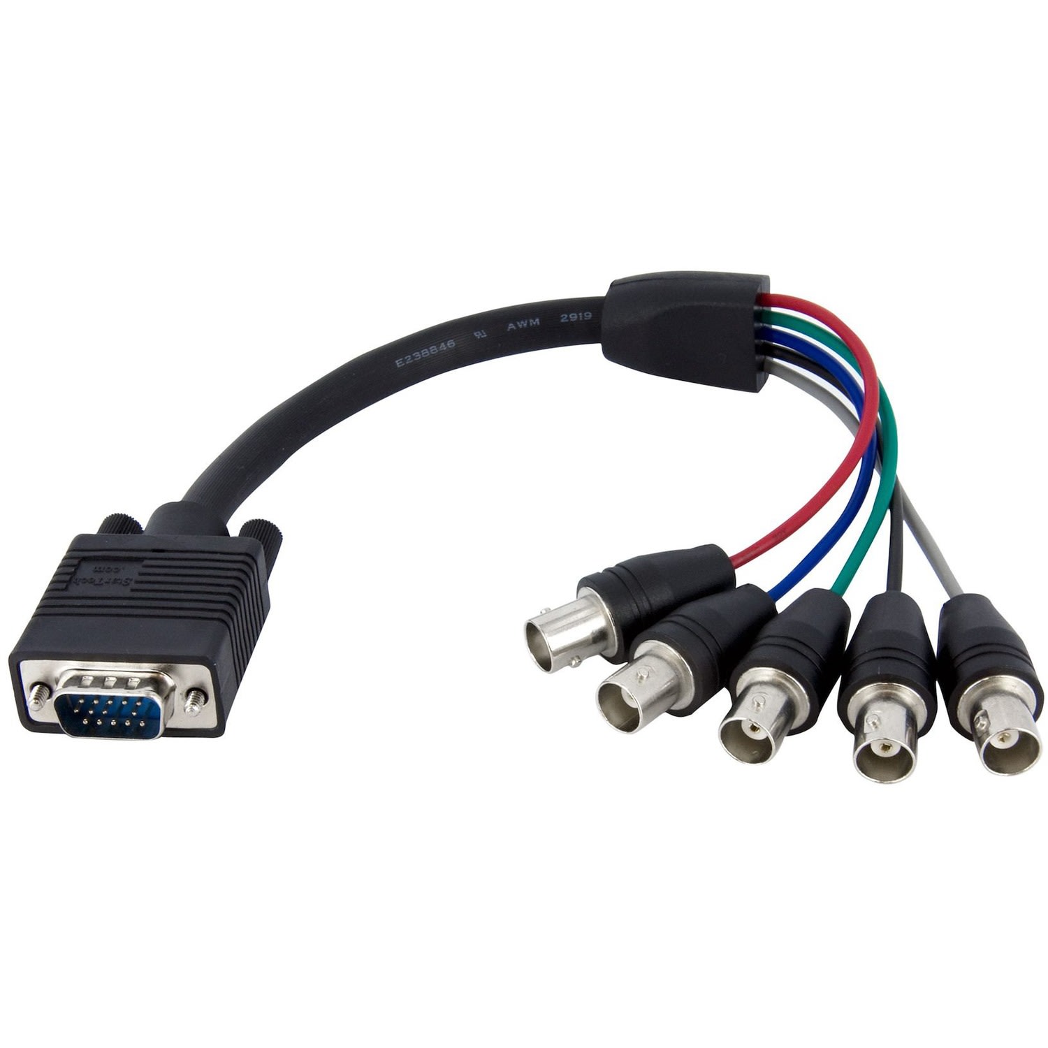 StarTech.com 1 ft Coax HD15 VGA to 5 BNC RGBHV Monitor Cable, VGABNCMF1 - Image 5