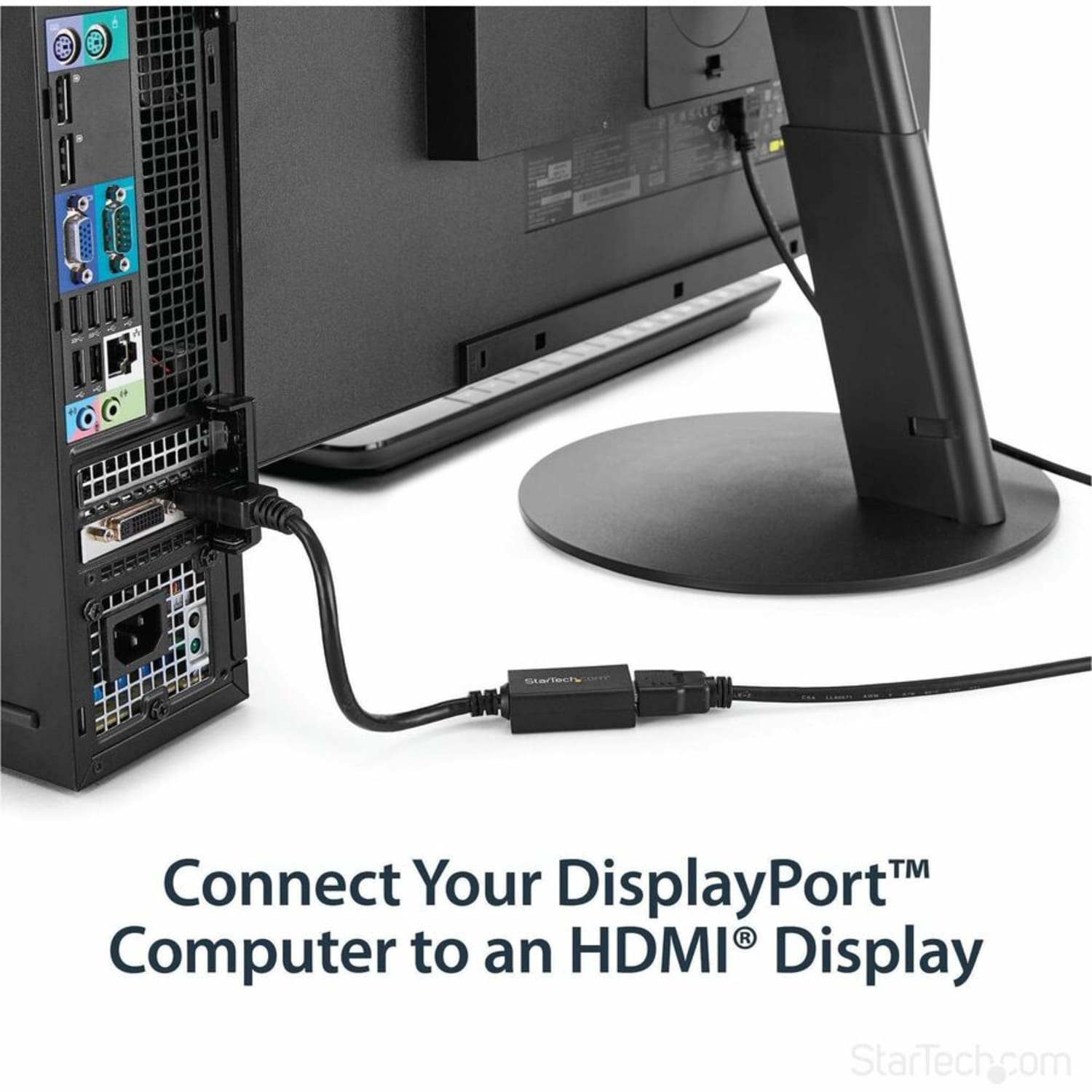 StarTech.com DisplayPort to HDMI Adapter - 1920x1200 - HDMI Video Converter - Latching DP Connector - Monitor to HDMI Adapter (DP2HDMI2) - Adapter - DisplayPort male to HDMI female - 10.4 in - Image 3