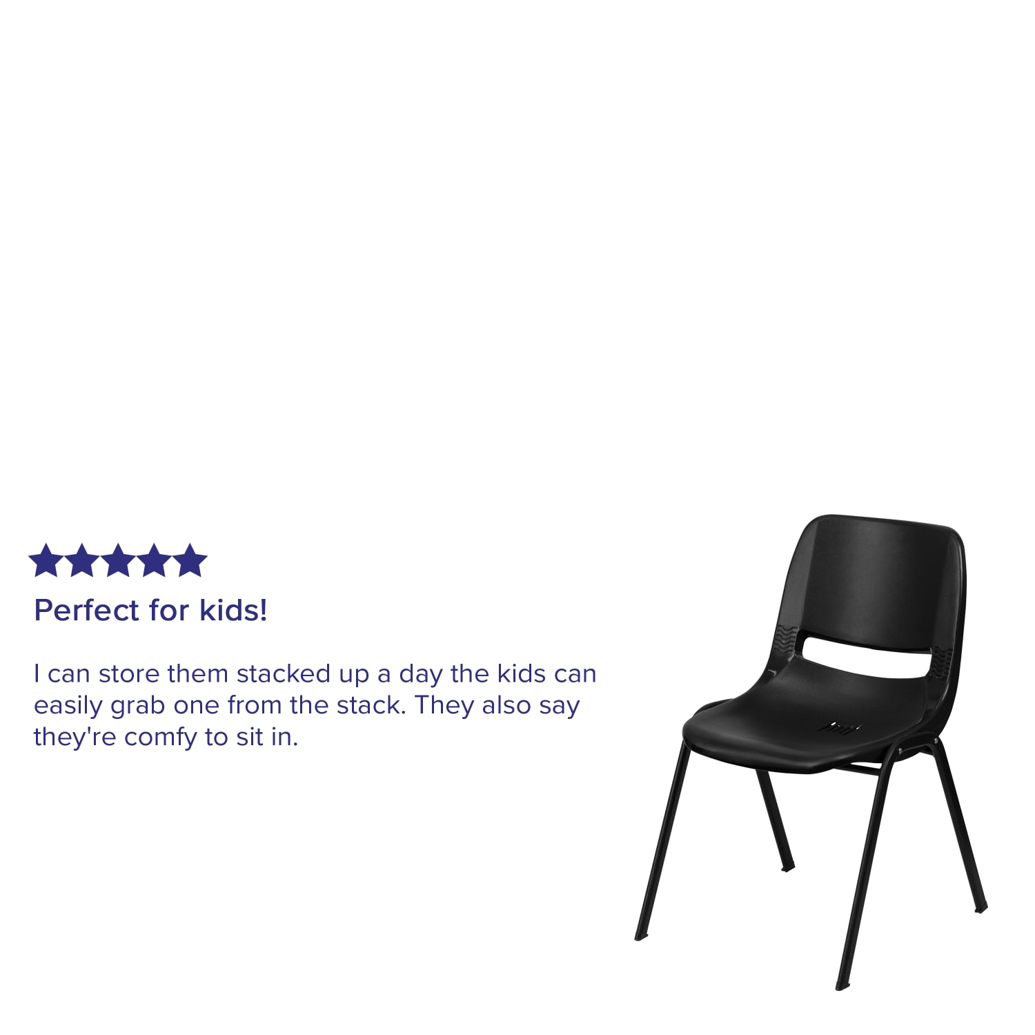 Flash Furniture HERCULES Series Ergonomic Shell Stack Chair Black PopularChairscom