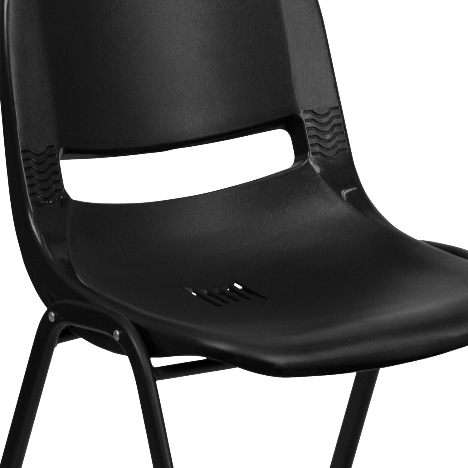 Flash Furniture HERCULES Series Ergonomic Shell Stack Chair Black PopularChairscom