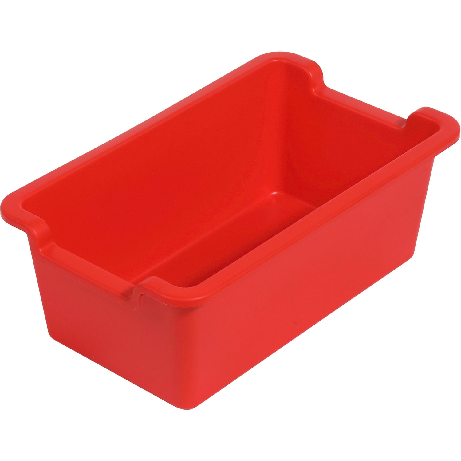 Deflecto Antimicrobial Rectangular Storage Bin - 5.1in Height x 13.2in Width x 8.1in Depth - Antimicrobial, Lightweight, Mold Resistant, Mildew Resistant, Handle, Portable, Stackable - Red - Polypropylene - 1 Each - Image 5