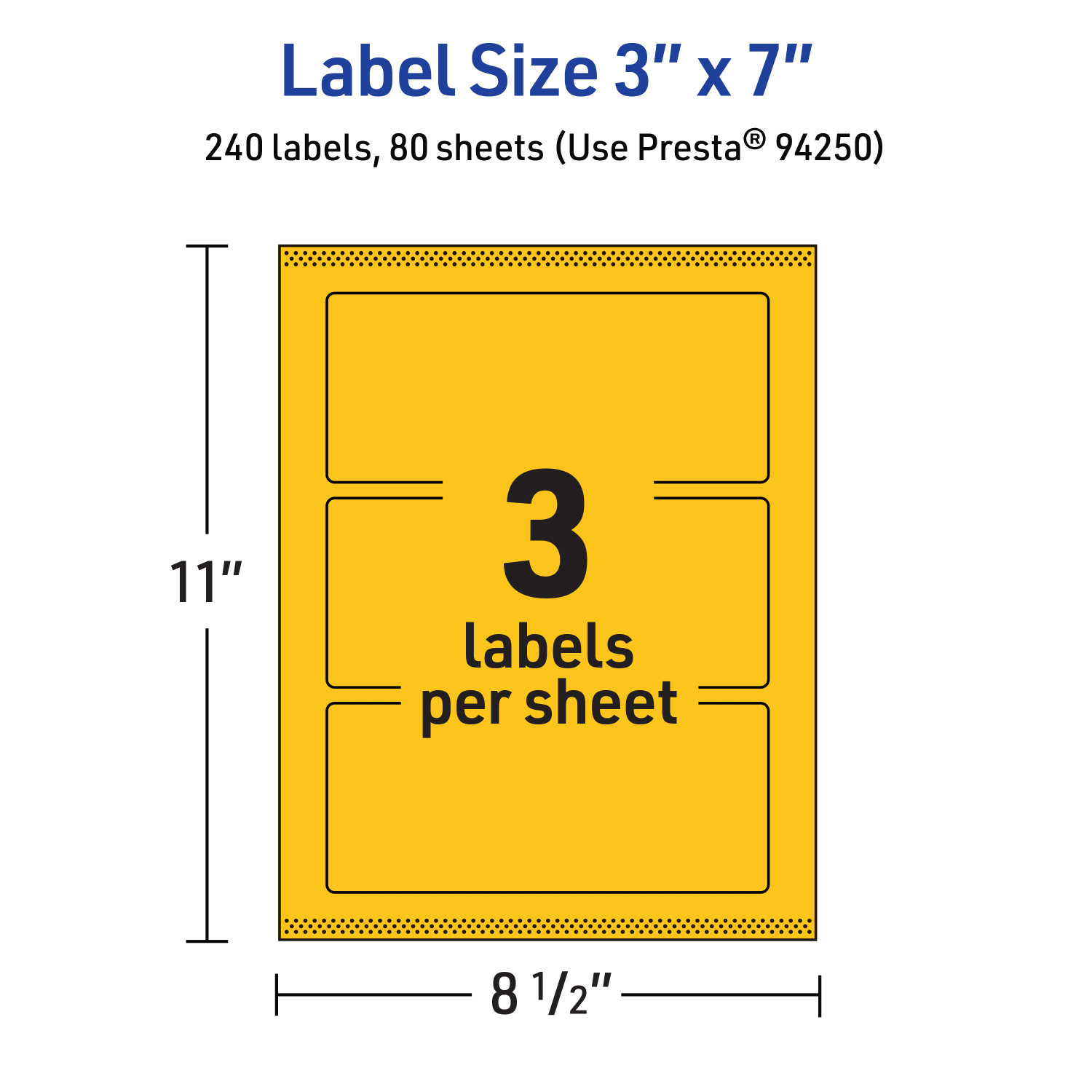 Avery Print-To-The-Edge Labels With Sure Feed Technology, 94250-BYP80, Rectangle, 3in x 7in, Matte Bright Yellow, Pack of 240 - Image 6