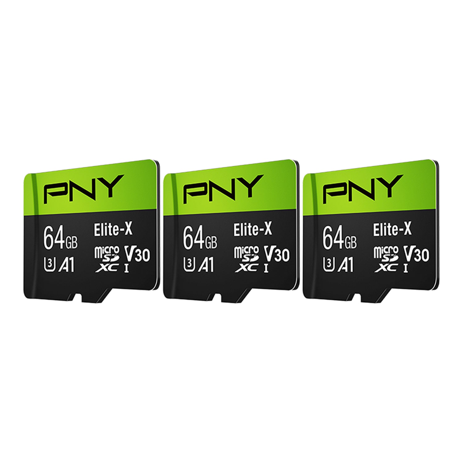 PNY Elite-X Class 10 U3 V30 microSDXC Flash Memory Cards, 64GB, Pack Of 3 Memory Cards - Image 3