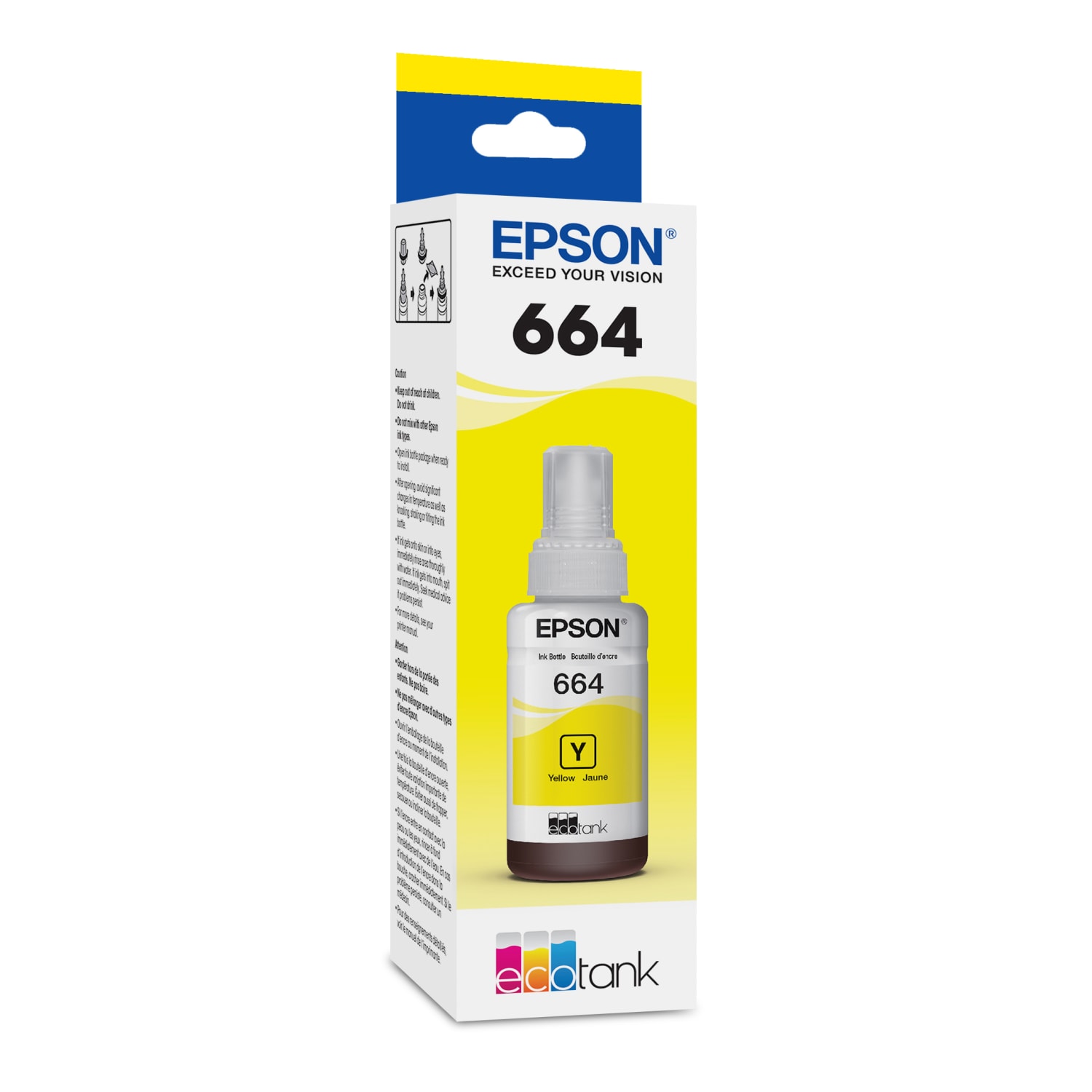 Epson 664 EcoTank Yellow Refill Ink Bottle, T664420-S - Image 3