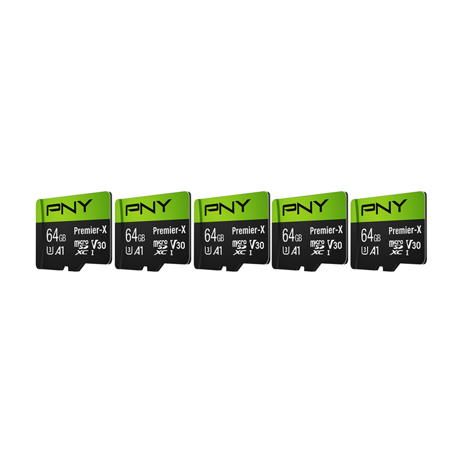 PNY Premier-X Class 10 U3 V30 microSDXC Flash Memory Cards, 64GB, Pack Of 5 Memory Cards - Image 3