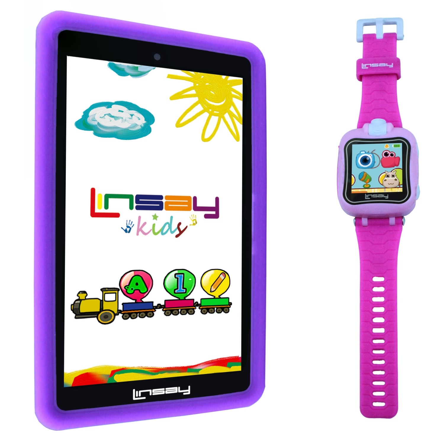 Linsay F7 Tablet, 7in Screen, 2GB Memory, 64GB Storage, Android 13, Kids Pink/Purple - Image 4