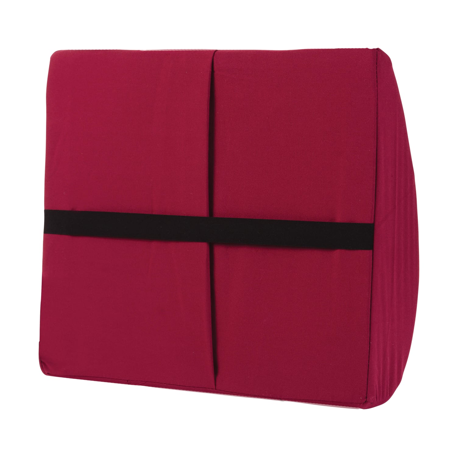 DMI Contour Foam Lumbar Back Support Cushion Pillow With Strap, 14inH x 13inW x 3inD, Burgundy - Image 4