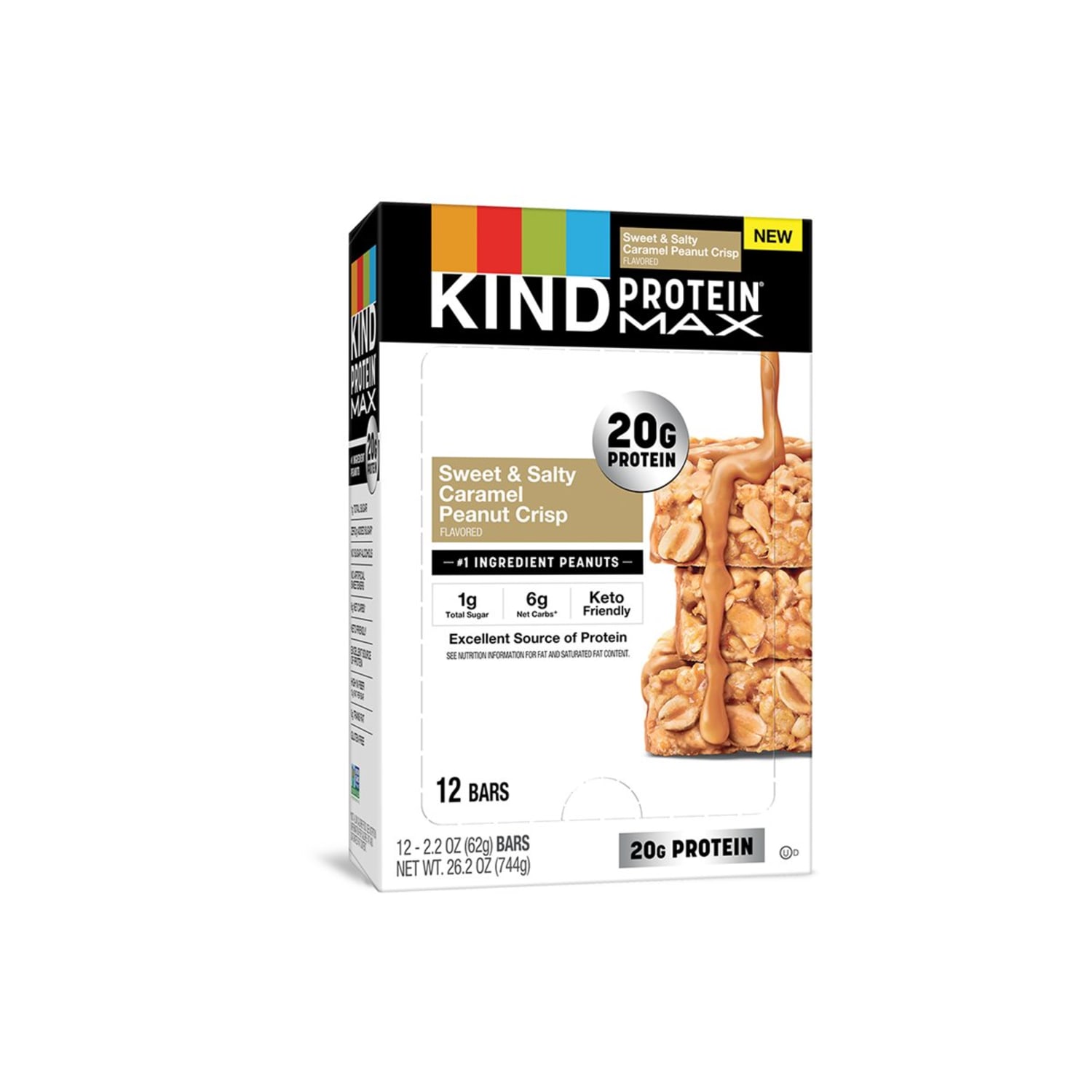KIND Protein Max Bars, Sweet & Salty Caramel Peanut Crisp, 2.2 Oz, Total Qty 12 - Image 5