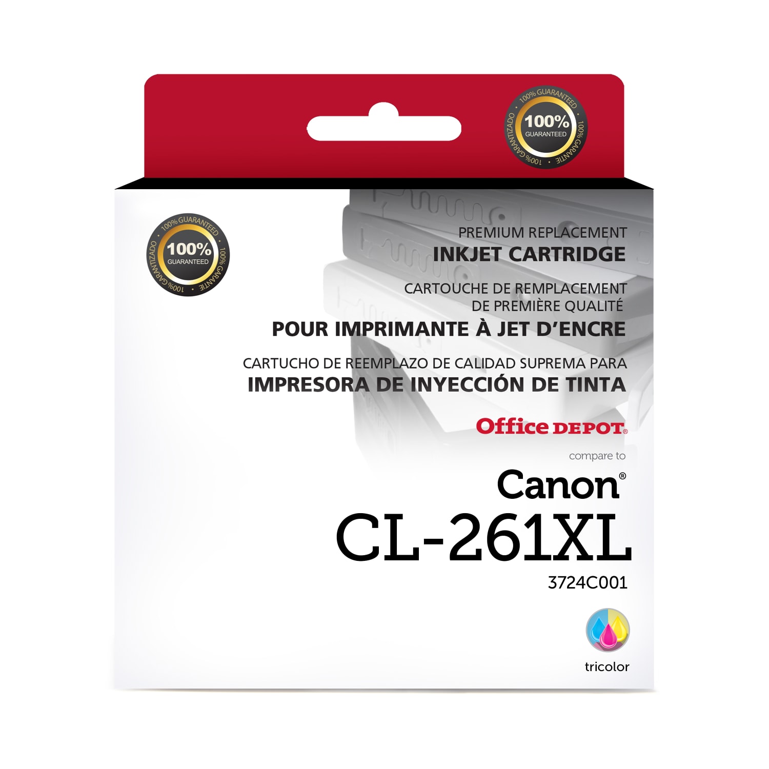 Office Depot Remanufactured Tri-Color High-Yield Ink Cartridge Replacement For Canon CL-261XL, ODCL261XLC