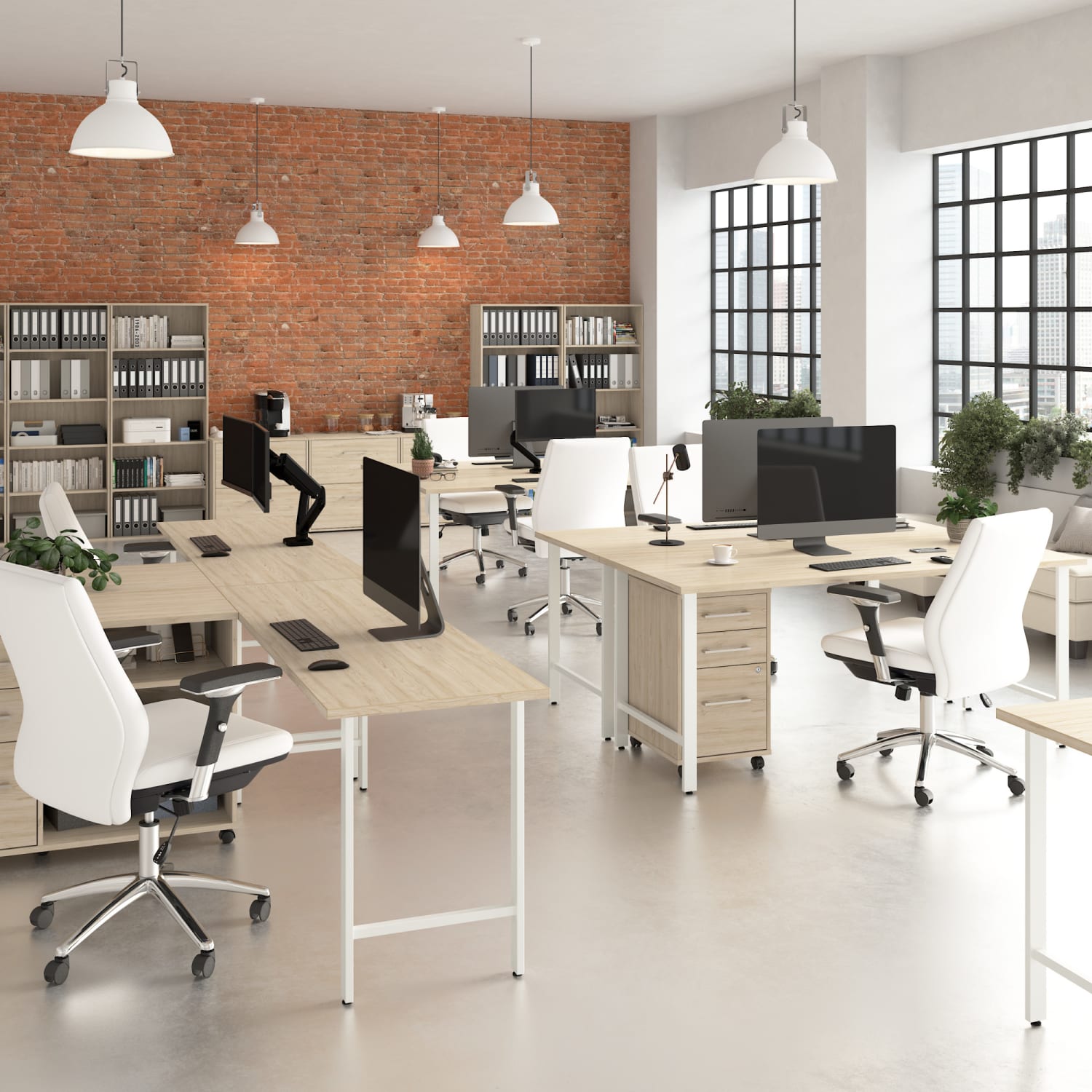 Bush Business Furniture Hustle 72inW L-Shaped Computer Desk With Metal Legs, Natural Elm, Standard Delivery - Image 3
