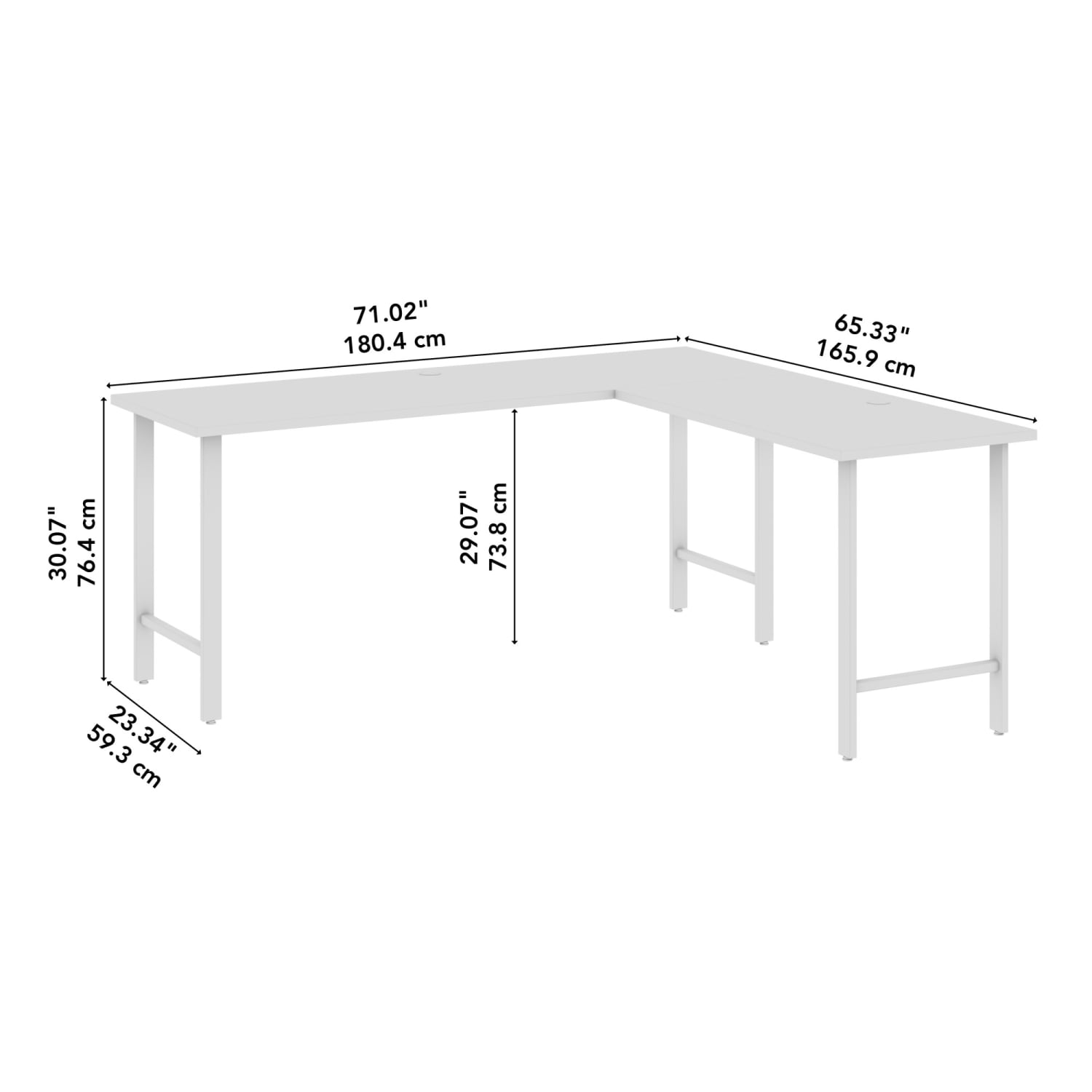 Bush Business Furniture Hustle 72inW L-Shaped Computer Desk With Metal Legs, Natural Elm, Standard Delivery - Image 5