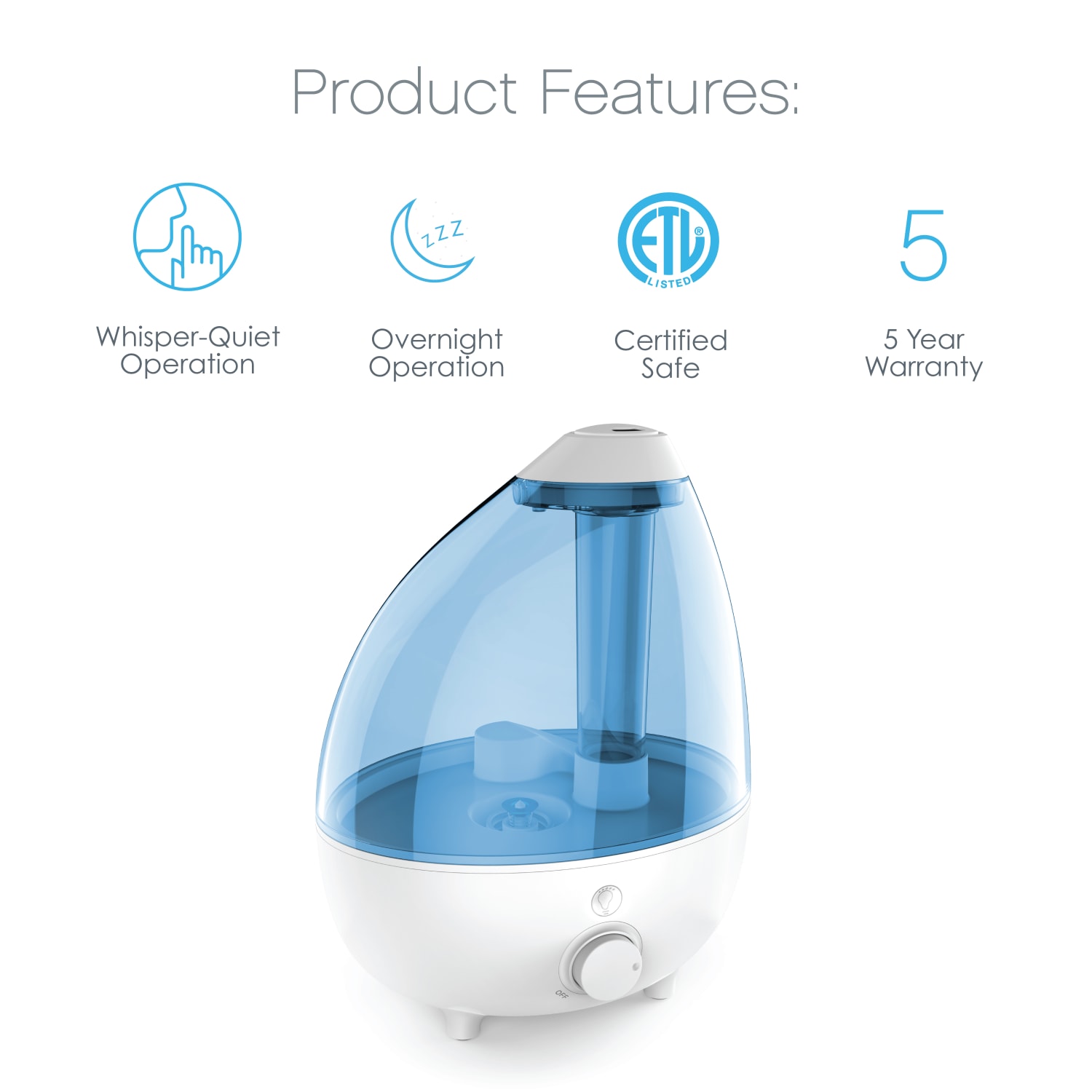 Pure Enrichment MistAire XL Ultrasonic Cool Mist Humidifier, 12-1/2inH x 8inW x 10inD - Image 4