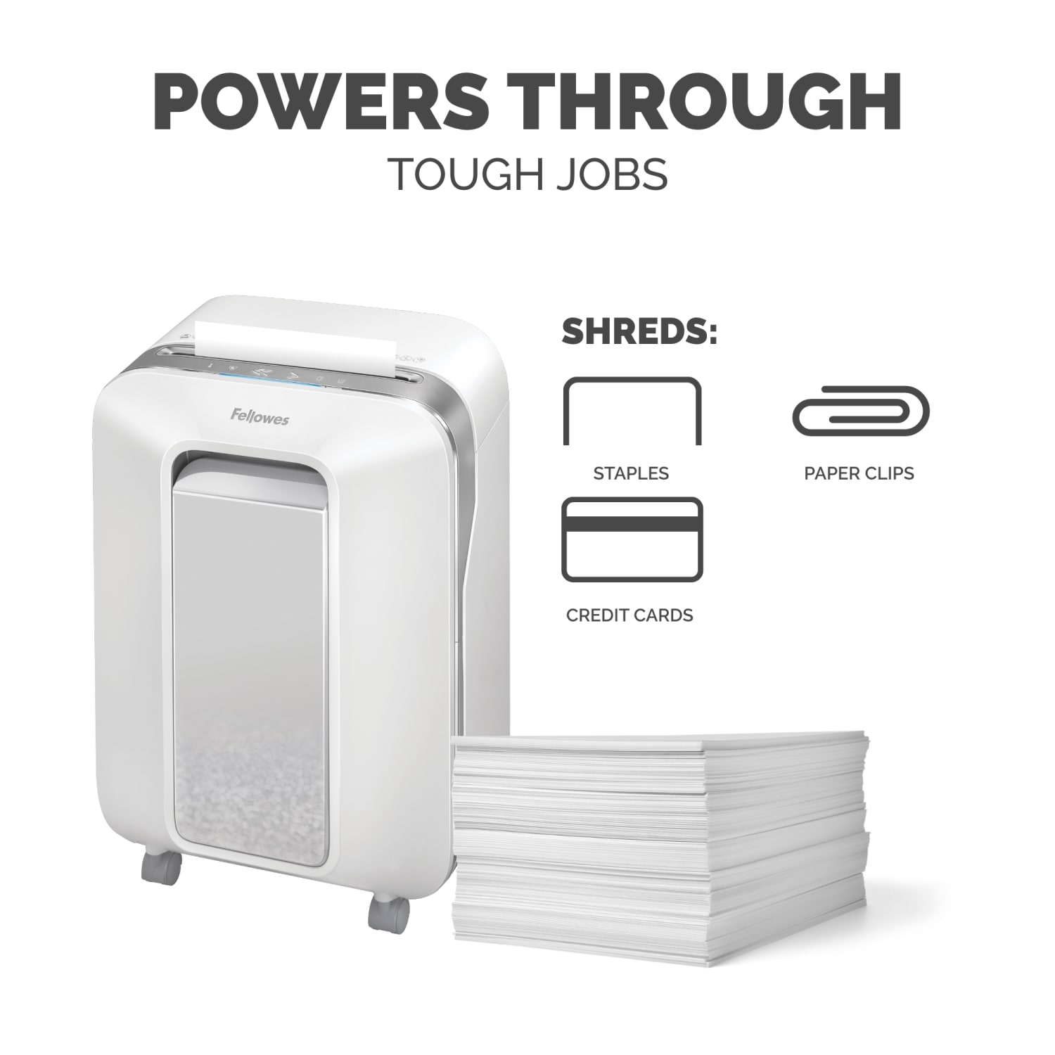Fellowes Powershred LX200 12 Sheet Micro-Cut Paper Shredder, White, 5015101 - Image 5