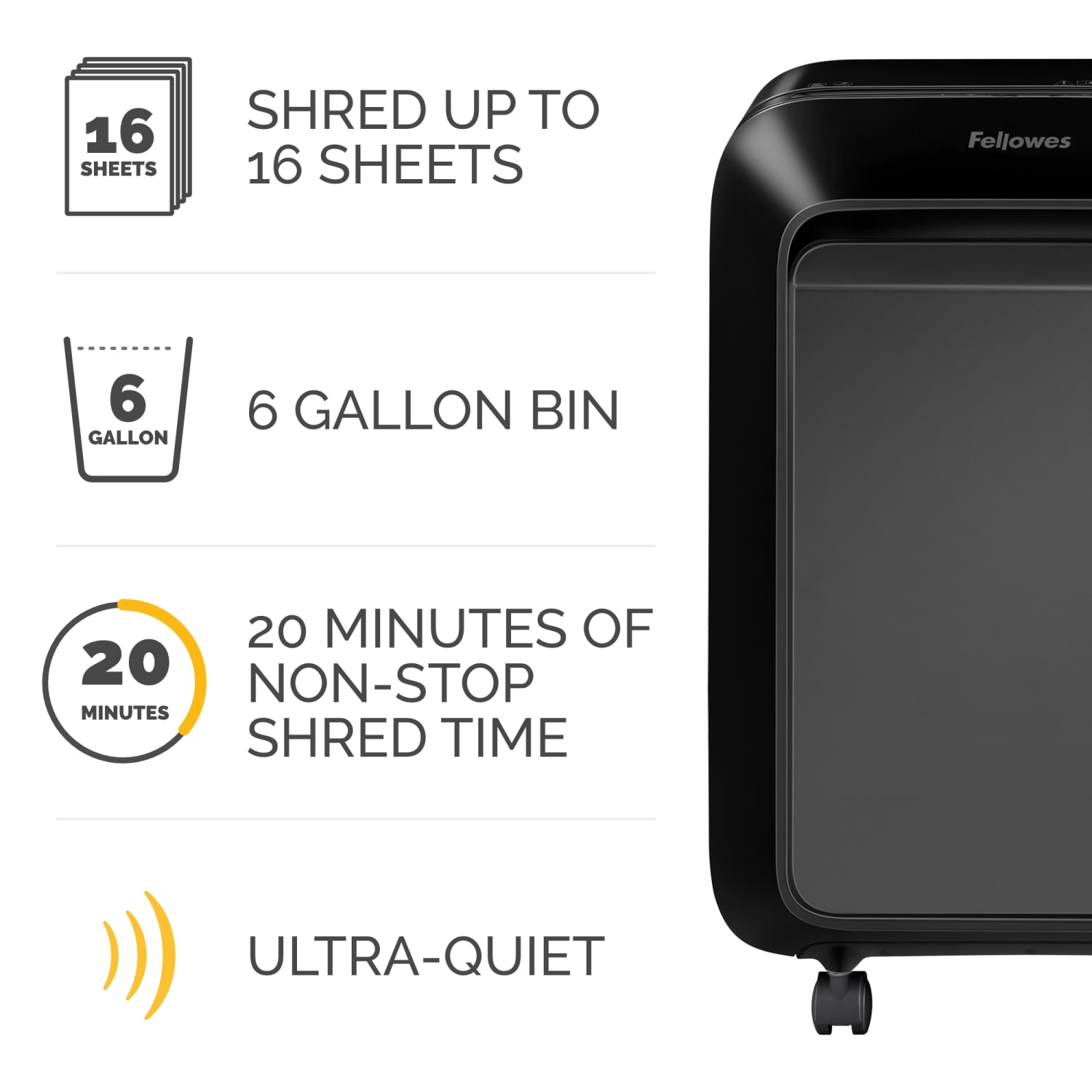 Fellowes Powershred  LX210 100% Jam Proof Micro-Cut 16-Sheet Shredder, Black 5015201 - Image 6