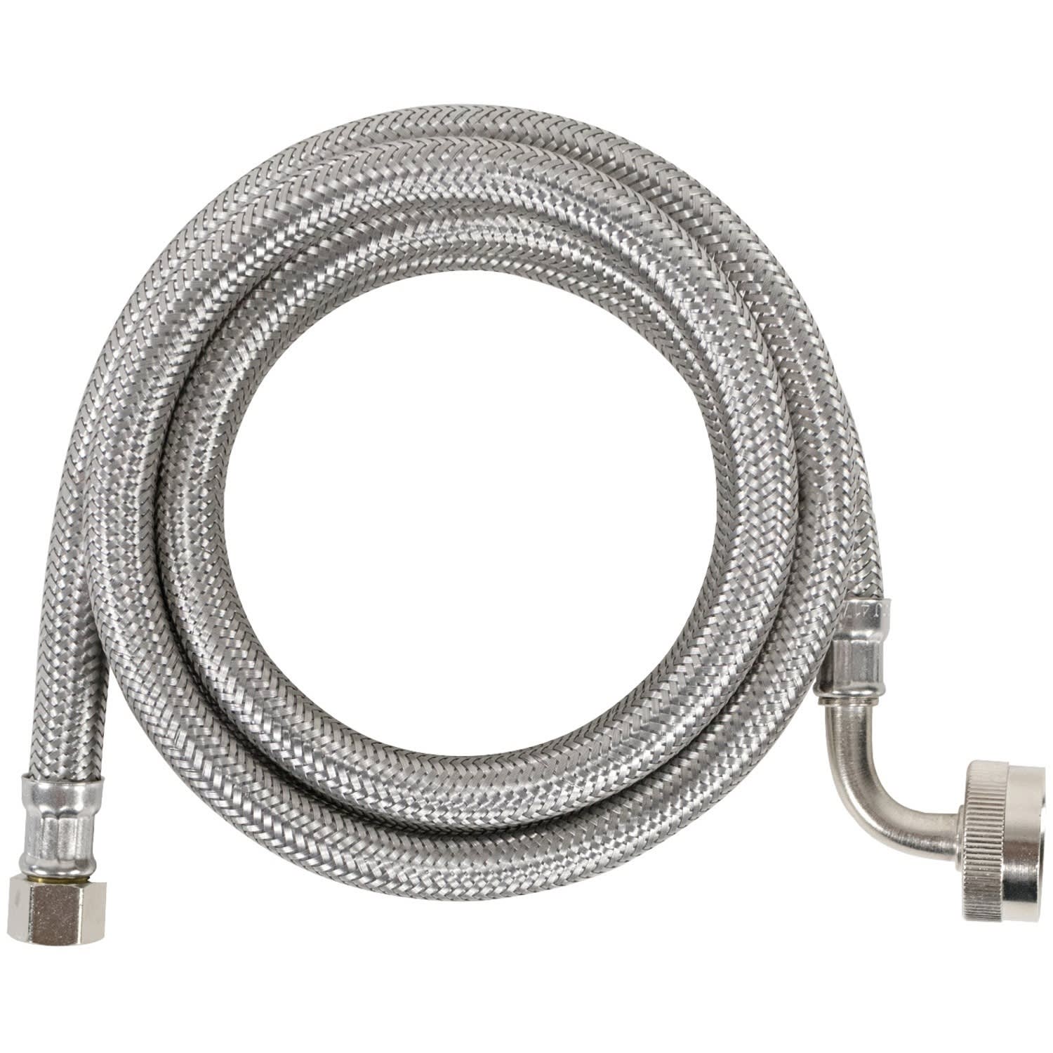 Certified Appliance Accessories Braided Stainless Steel Dishwasher Connector with FGH Elbow - 60in - Silver, Stainless Steel - DW60SSL