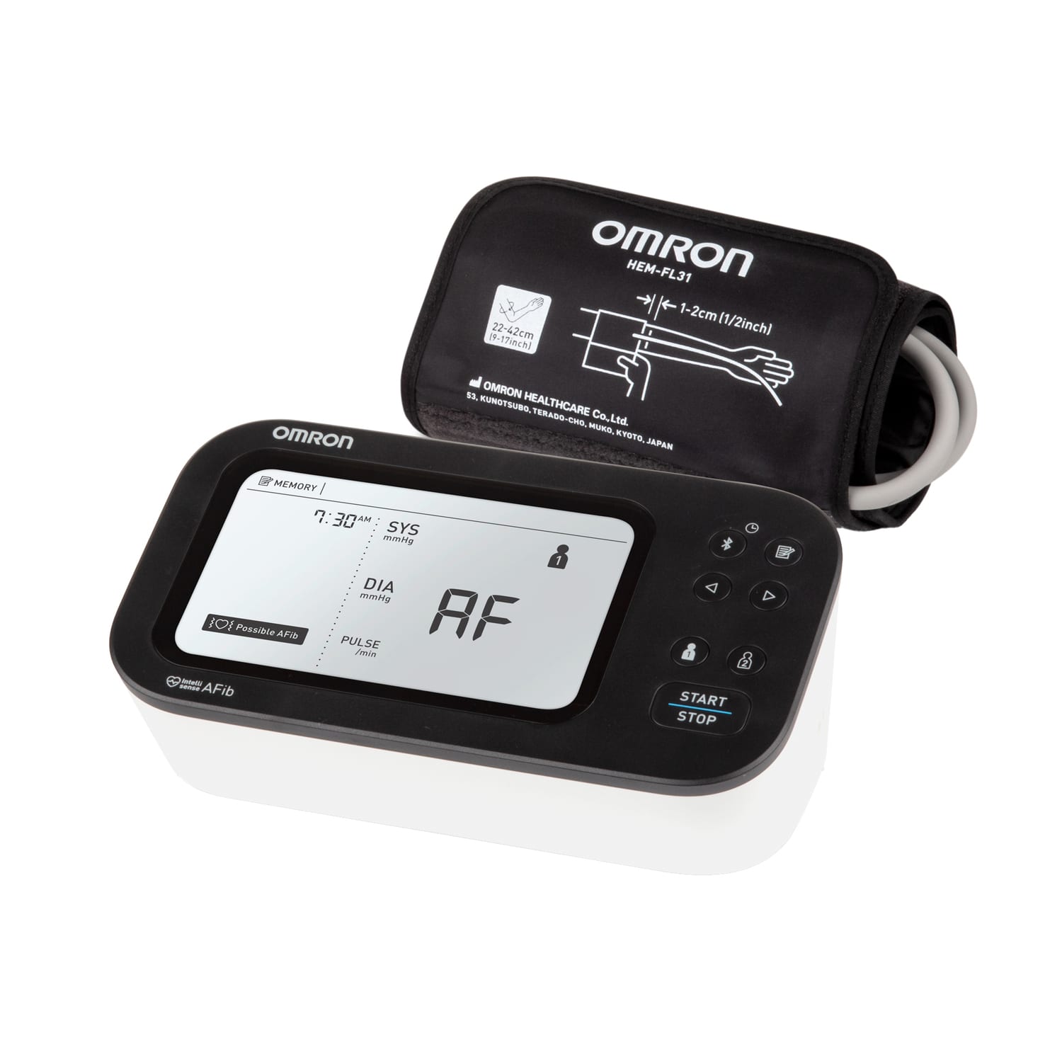 Omron 7 Series Upper Arm Blood Pressure Monitor and Cuff with Bluetooth & Wide-Screen LCD Display, 9-In. to 7-In., BP7360 - Image 3