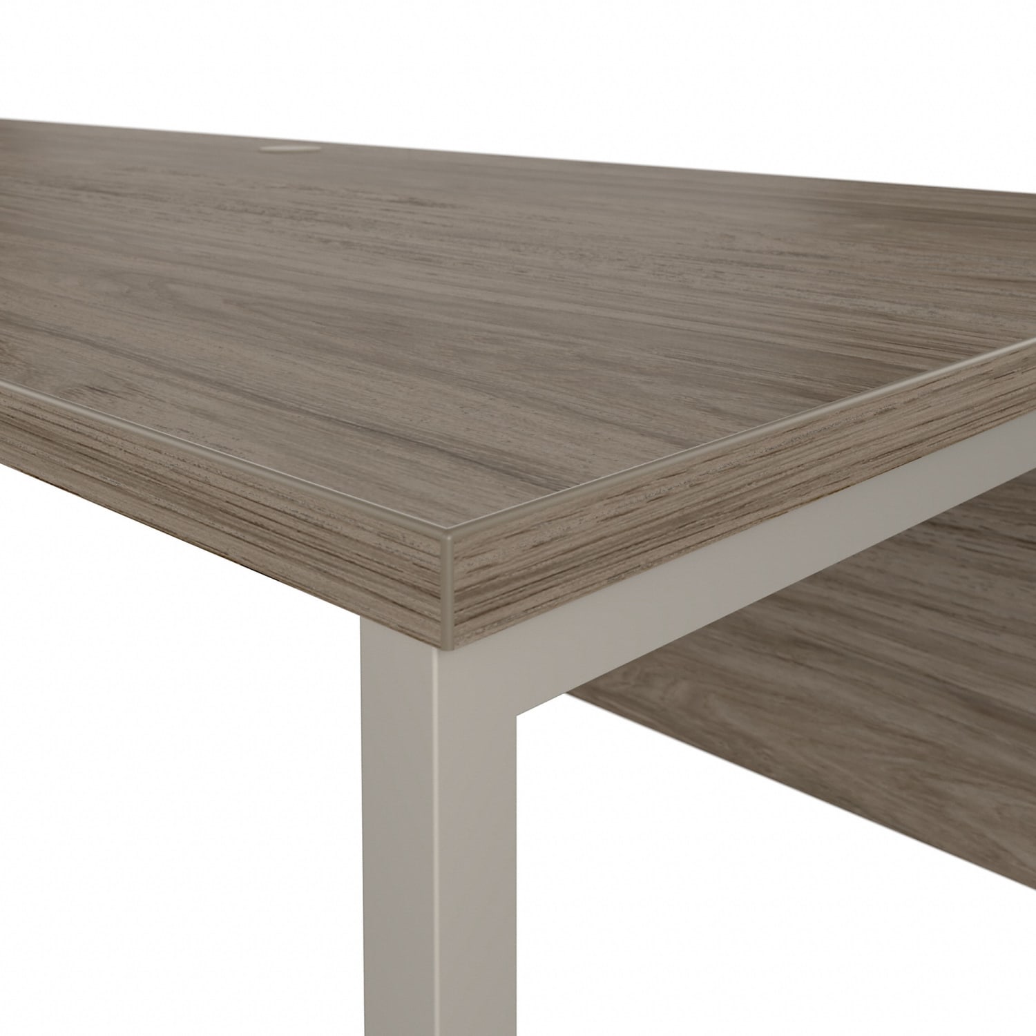 Bush Business Furniture Hybrid L-Shaped Corner Desk Table With Metal Legs, 72inW x 30inD, Modern Hickory, Standard Delivery - Image 6