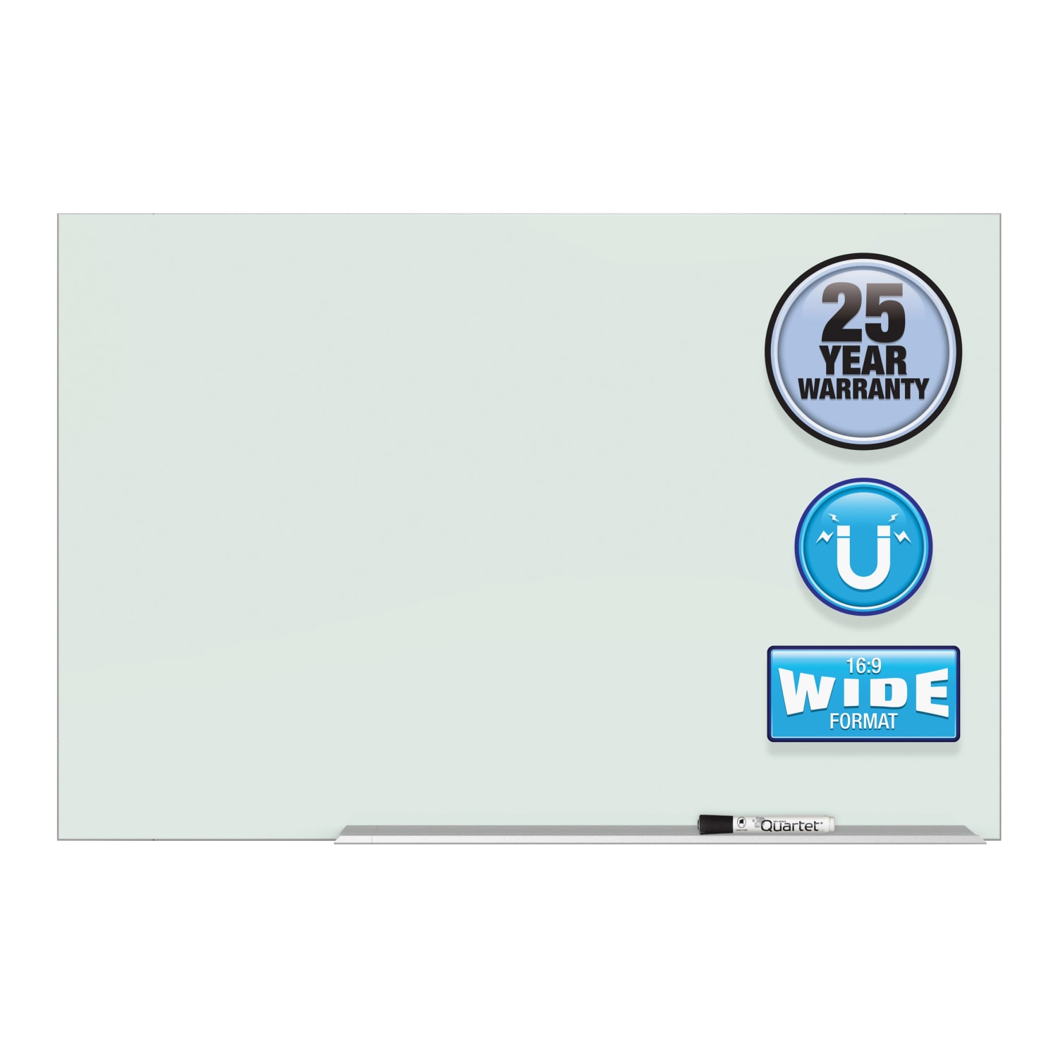 Quartet Element Framed Magnetic Glass Dry-Erase Whiteboard, 85in x 48in, Aluminum Frame With Silver Finish - Image 3