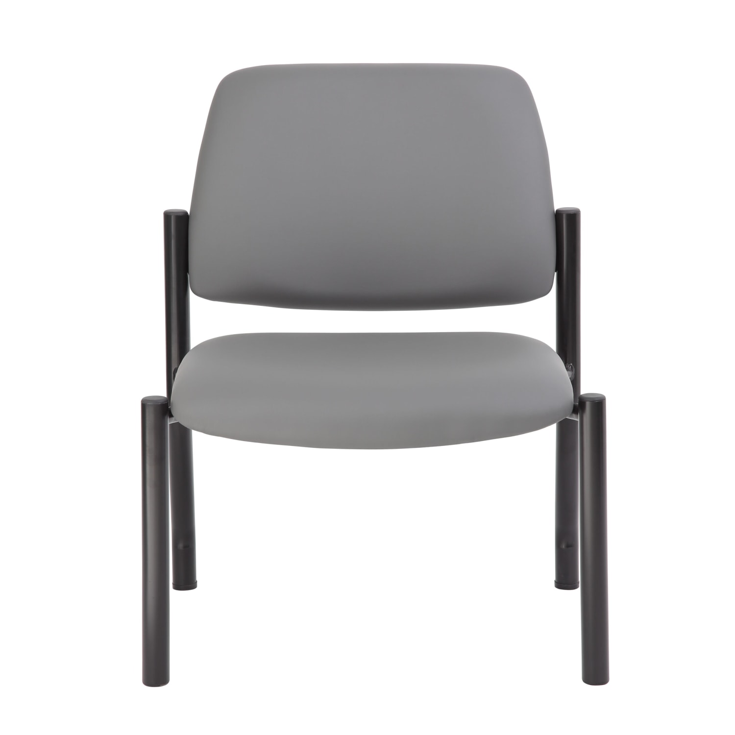 Boss Office Products Antimicrobial Vinyl Mid-Back Armless Guest Chair, Gray