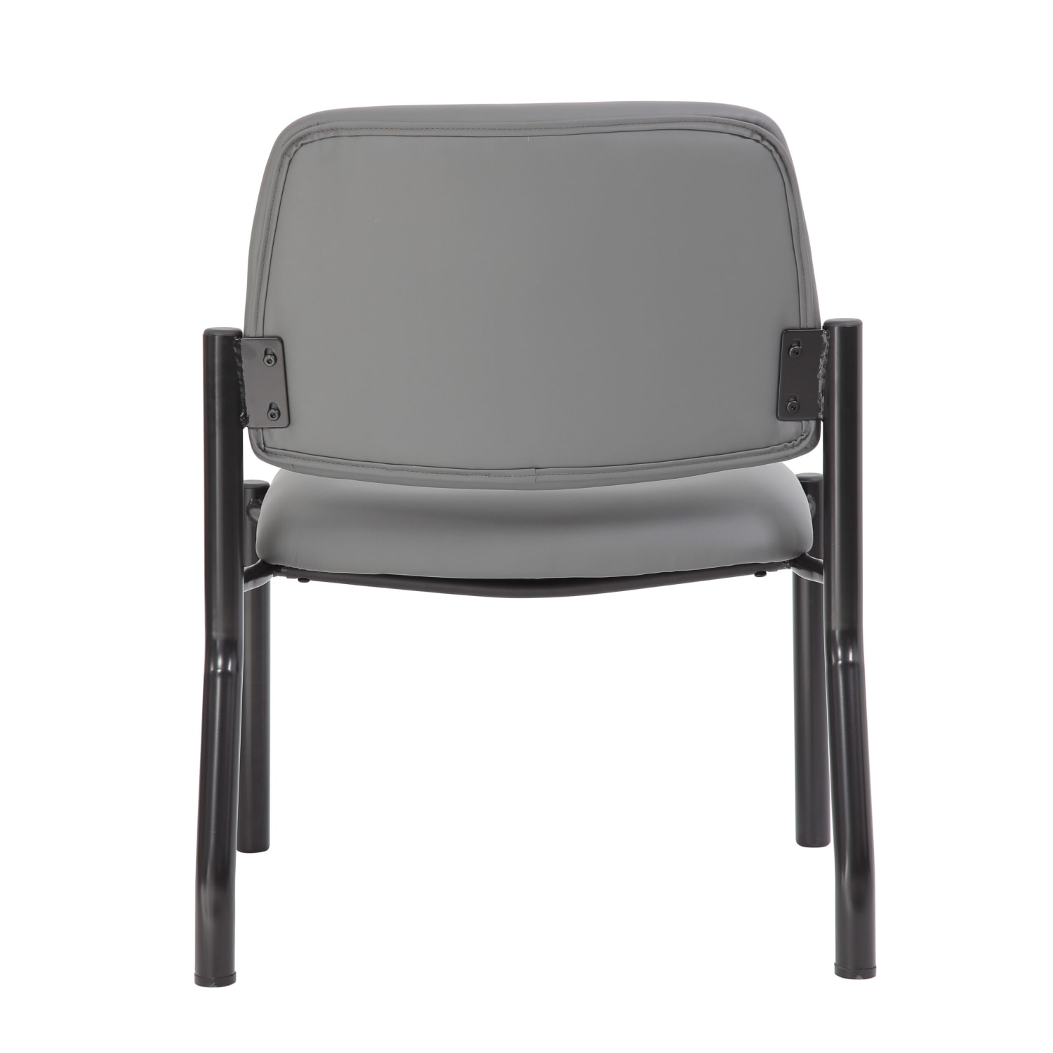 Boss Office Products Antimicrobial Vinyl Mid Back Armless Guest Chair Gray PopularChairscom