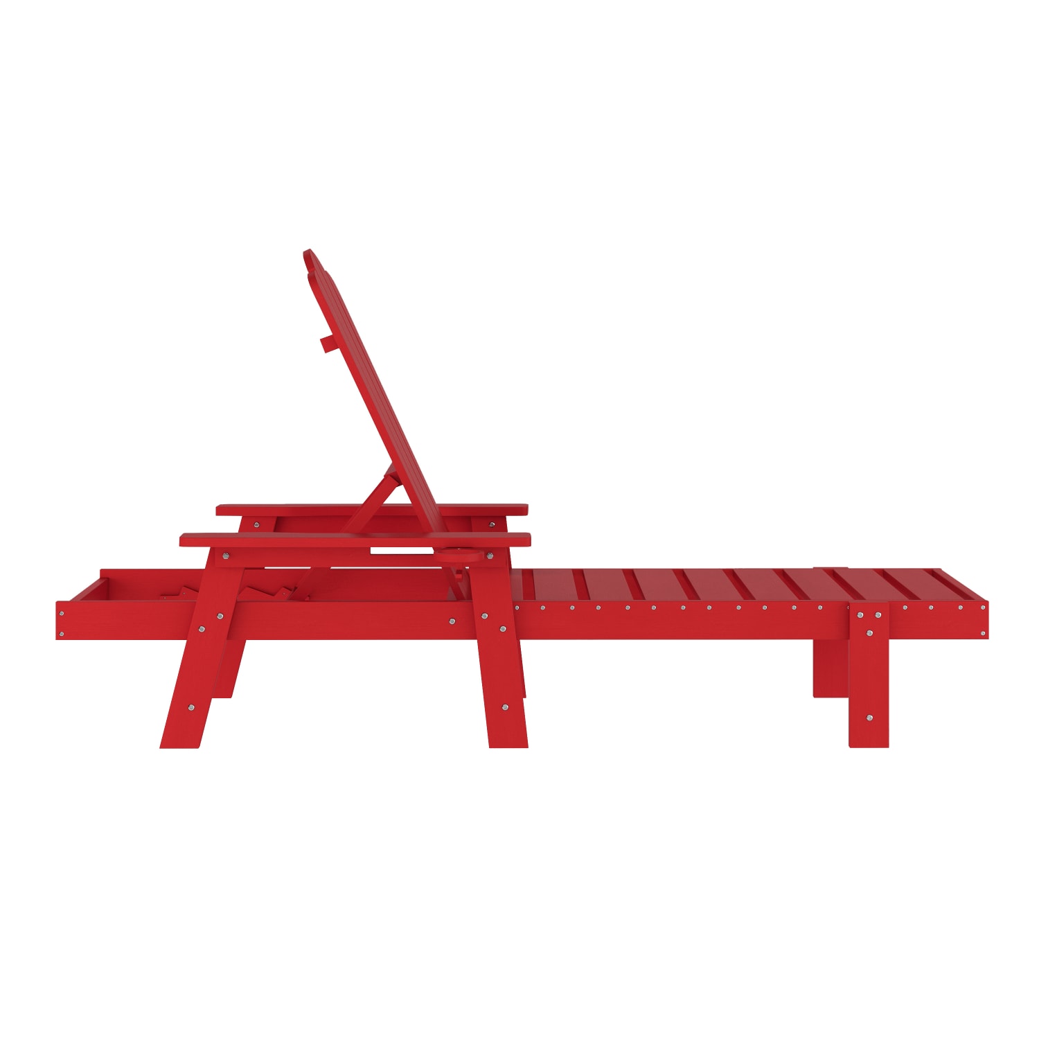 Flash Furniture Sonora Set of 2 Commercial Grade Adjustable Adirondack Lounge Chair All Weather IndoorOutdoor Recycled HDPE Red  2LEHMP07001RED PopularChairscom
