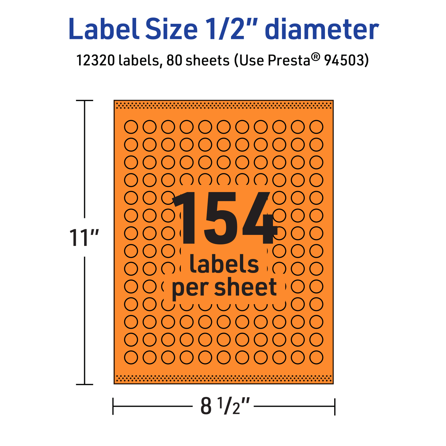 Avery Print-To-The-Edge Labels With Sure Feed Technology And Easy Peel Label Feature, 94503-BOP80, Round, 1/2in, Matte Bright Orange, Pack of 12320 - Image 6