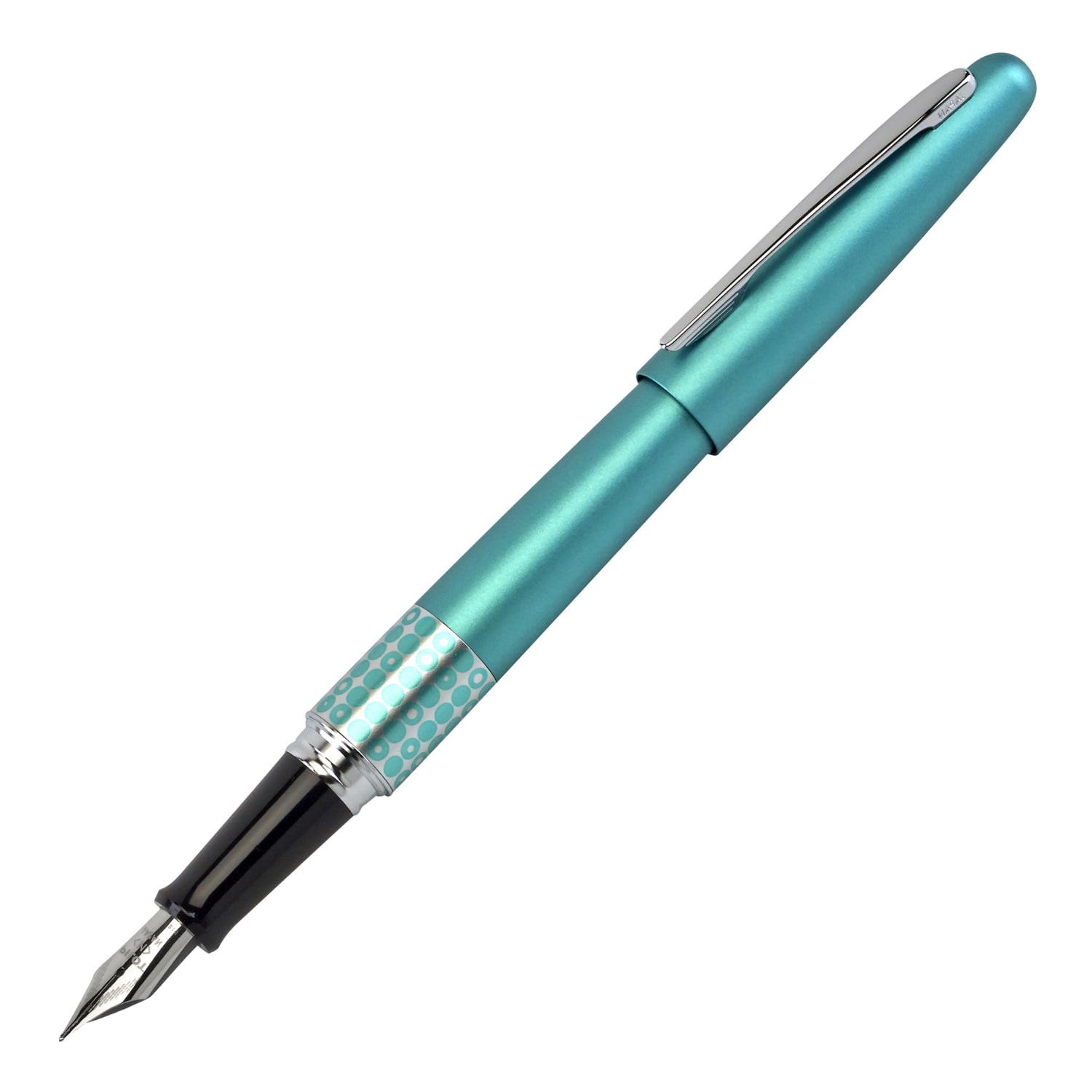 Pilot MR Retro Fountain Pen, Fine Point, Turquoise Dots Barrel, Black Ink - Image 4