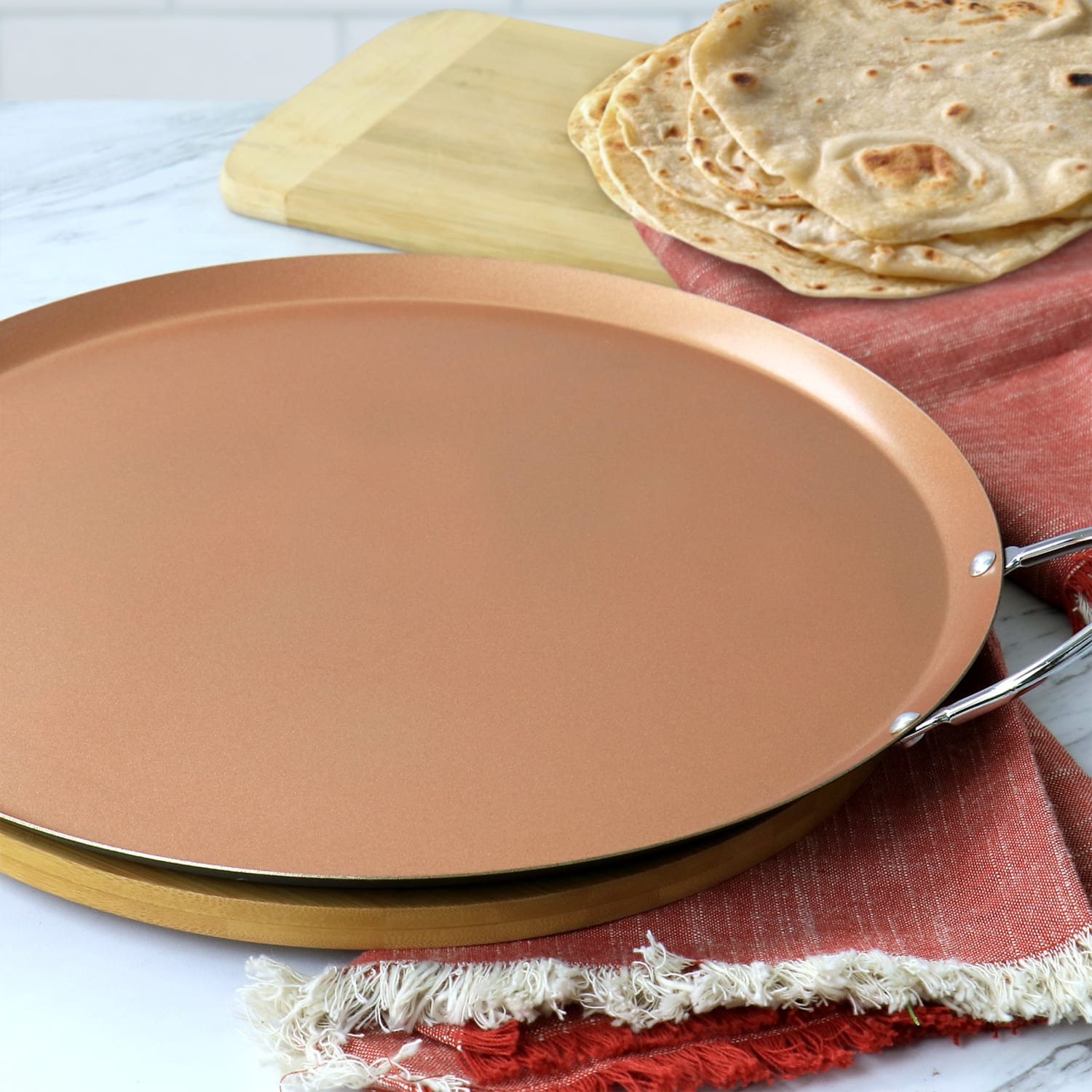 Oster Non-Stick Carbon Steel Stonefire Comal, 14in, Copper - Image 3