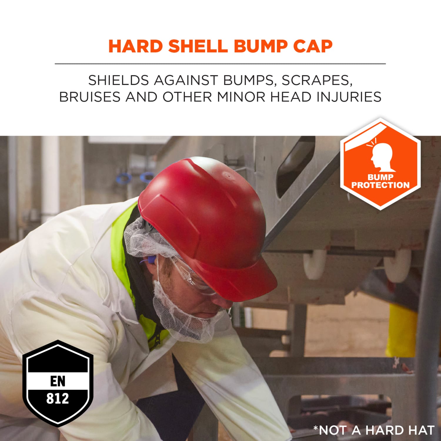 Ergondyne Skullerz 8952 Hard Shell Bump Cap, Red - Image 3