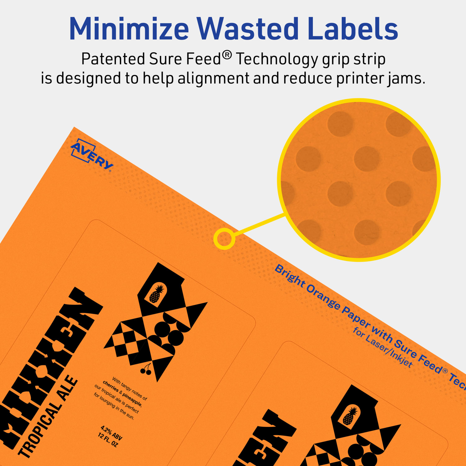 Avery Print-To-The-Edge Labels With Sure Feed Technology, 94252-BOP40, Rectangle, 4in x 3in, Matte Bright Orange, Pack of 160 - Image 5