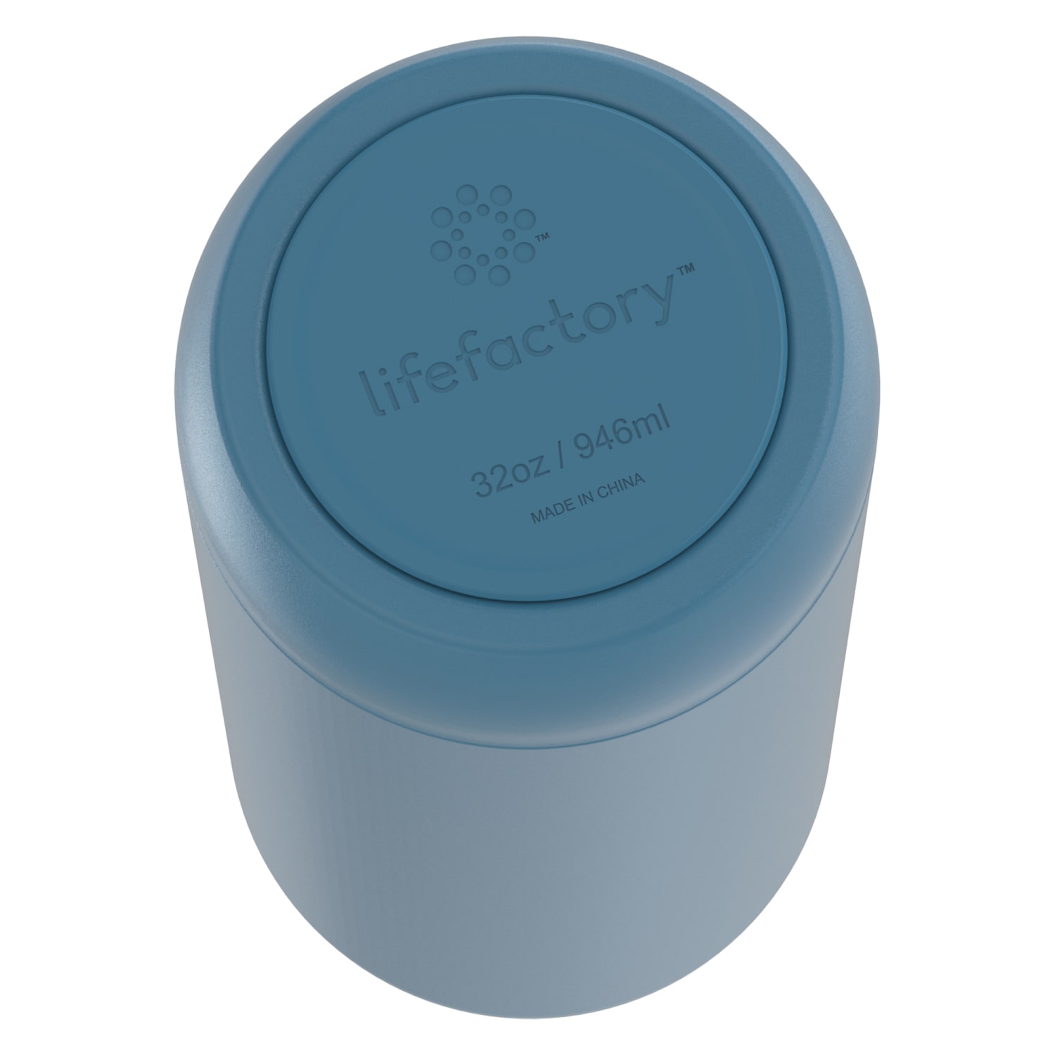 LifeFactory Stainless Steel Vacuum-Insulated Sport Bottle, 32 Oz, Dark Denim - Image 3