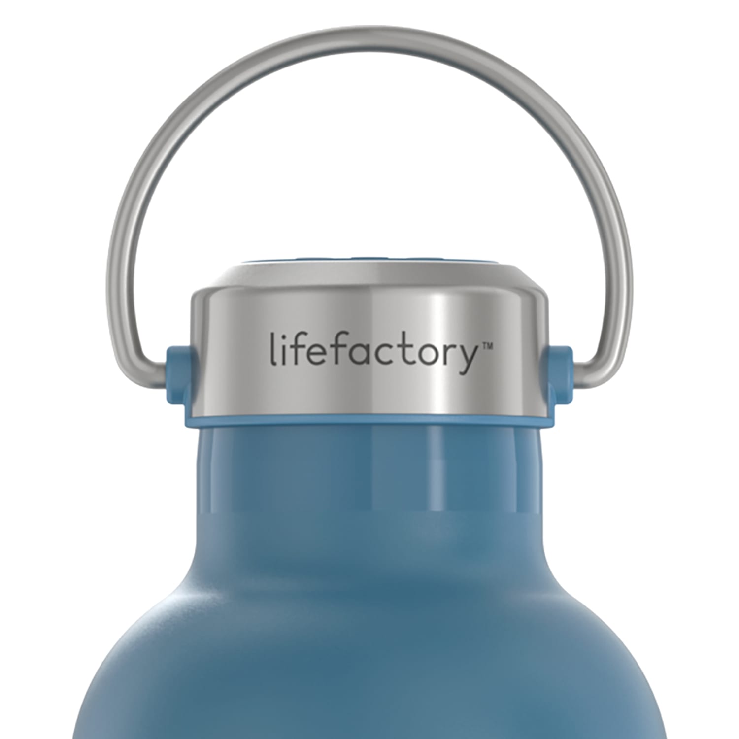 LifeFactory Stainless Steel Vacuum-Insulated Sport Bottle, 32 Oz, Dark Denim - Image 4