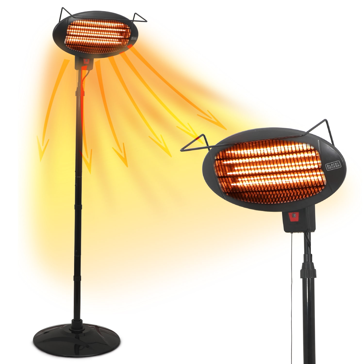 Black+Decker Patio 1500W Electric Heater, 82-11/16inH x 19-11/16inW x 19-11/16inD, Black - Image 3
