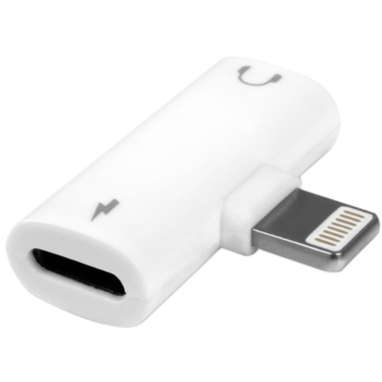 Aluratek Dual Lightning Adapter For iPhone/iPad - 1 x Lightning Male - 1 x Lightning Female, 1 x Mini-phone Audio Female - ADL01F - Image 3