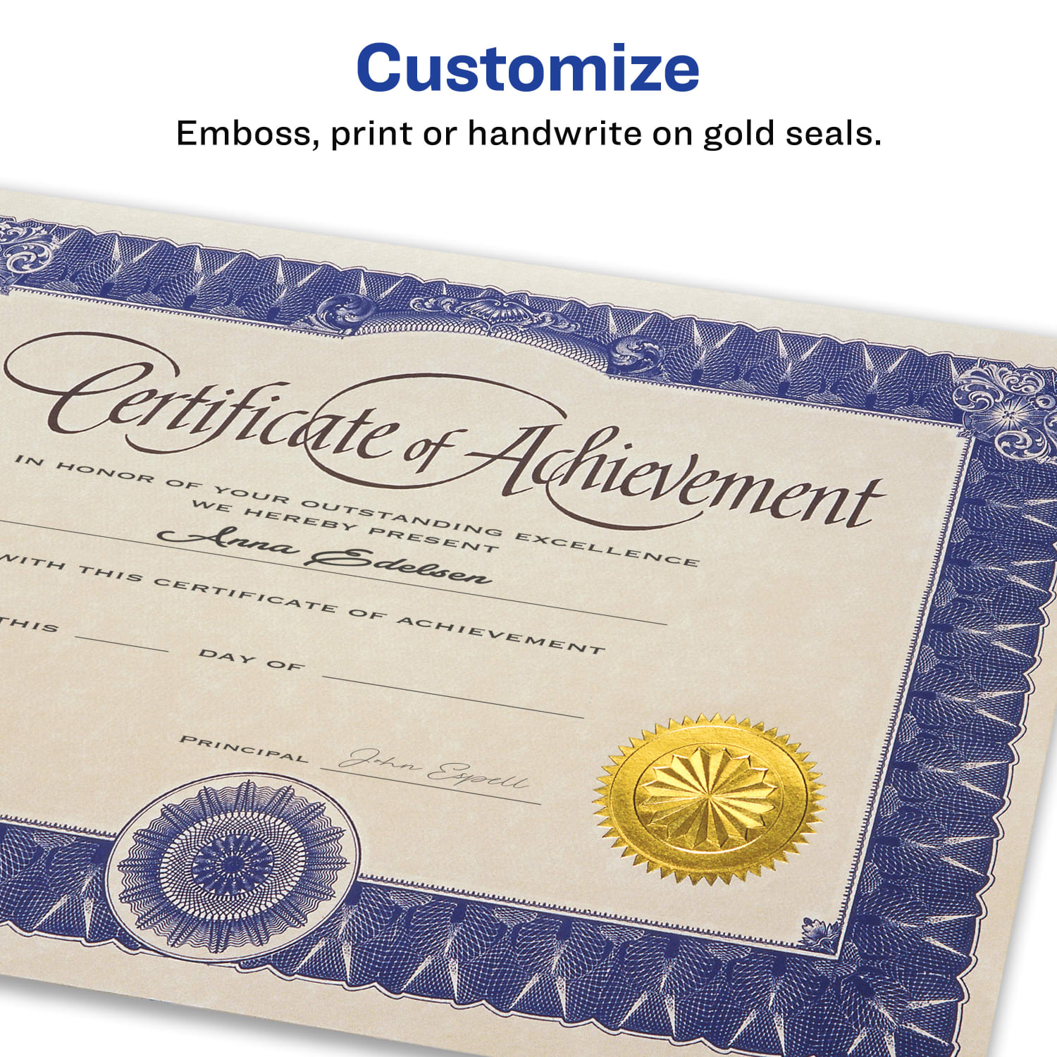 Avery Printable Notary Seal Labels For Inkjet Printers, 5868, Burst, 2in Diameter, Gold, Pack Of 44 Certificate Seals - Image 6