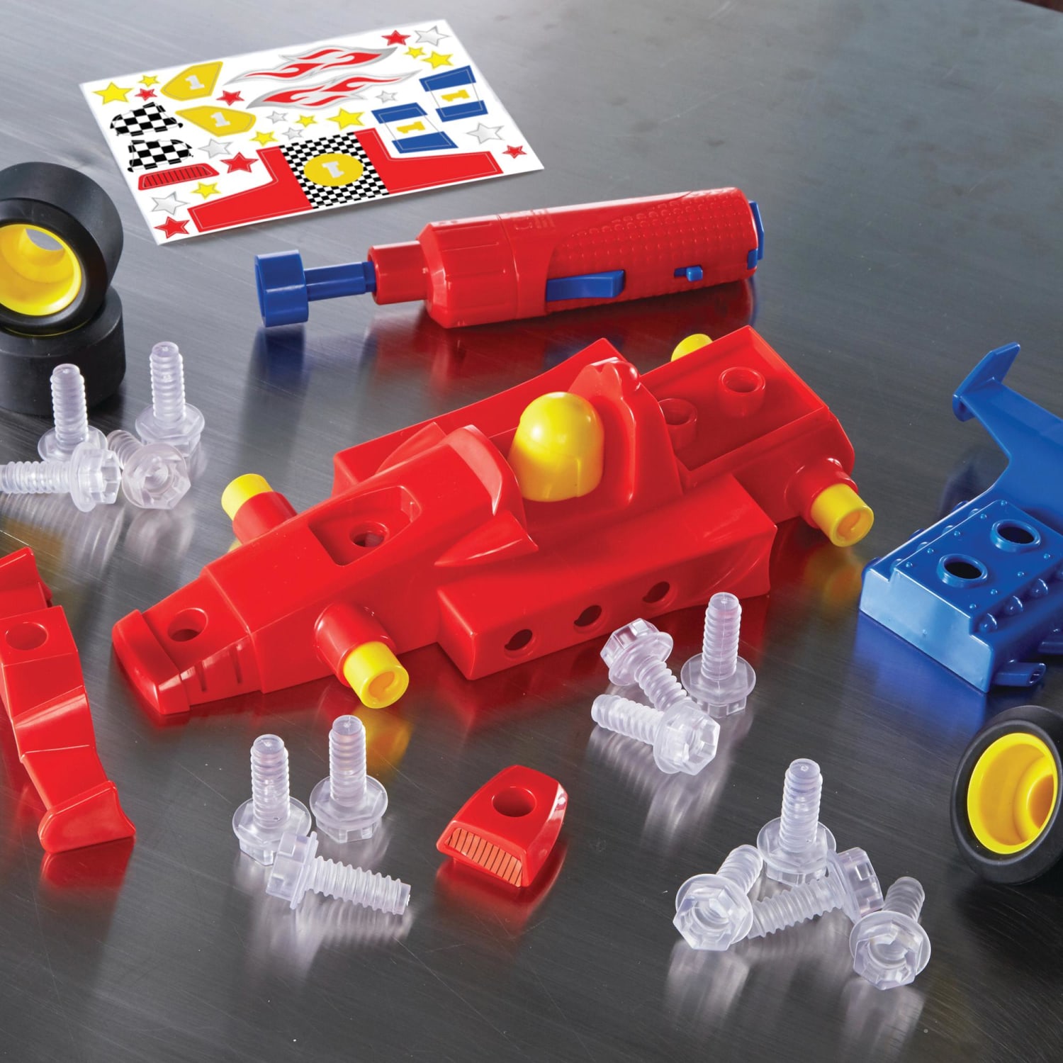 Educational Insights Design & Drill Power Play Vehicles Race Car Set, Multicolor, Pre-K To Grade 1 - Image 3