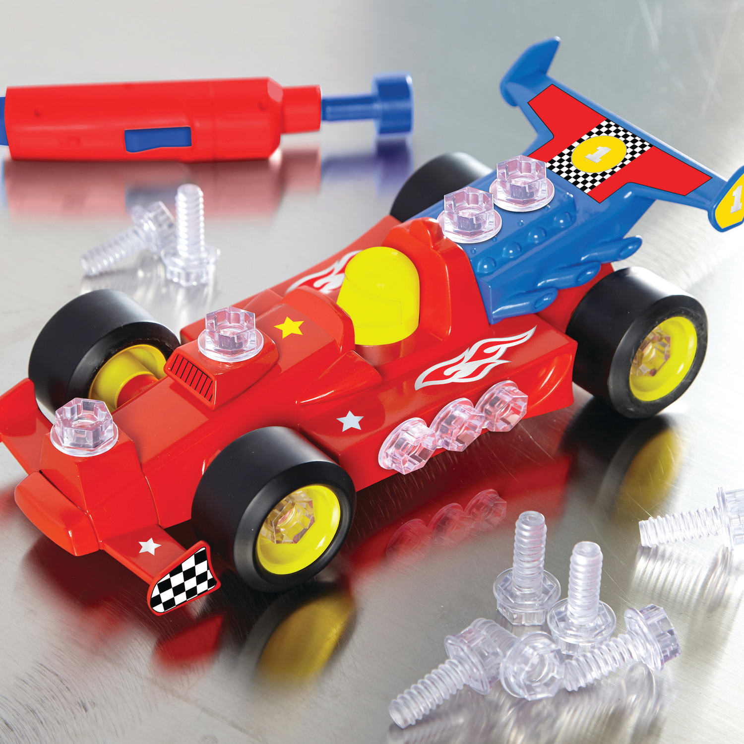 Educational Insights Design & Drill Power Play Vehicles Race Car Set, Multicolor, Pre-K To Grade 1 - Image 4
