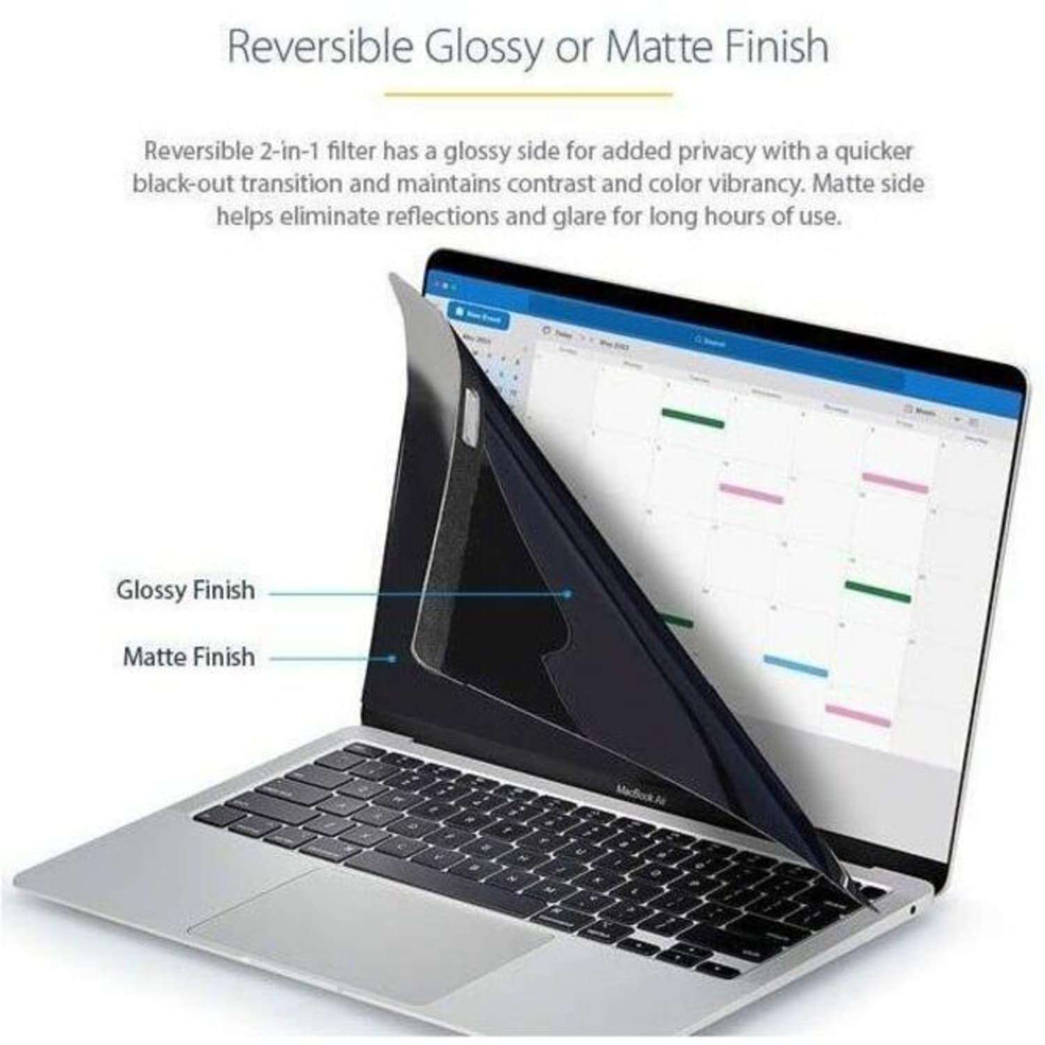 StarTech.com 13in Laptop Privacy Screen - Magnetic - Anti Blue Light - 30+/- Degree Viewing Angle - MacBook Privacy Filter (PRIVSCNMAC13) - Image 4