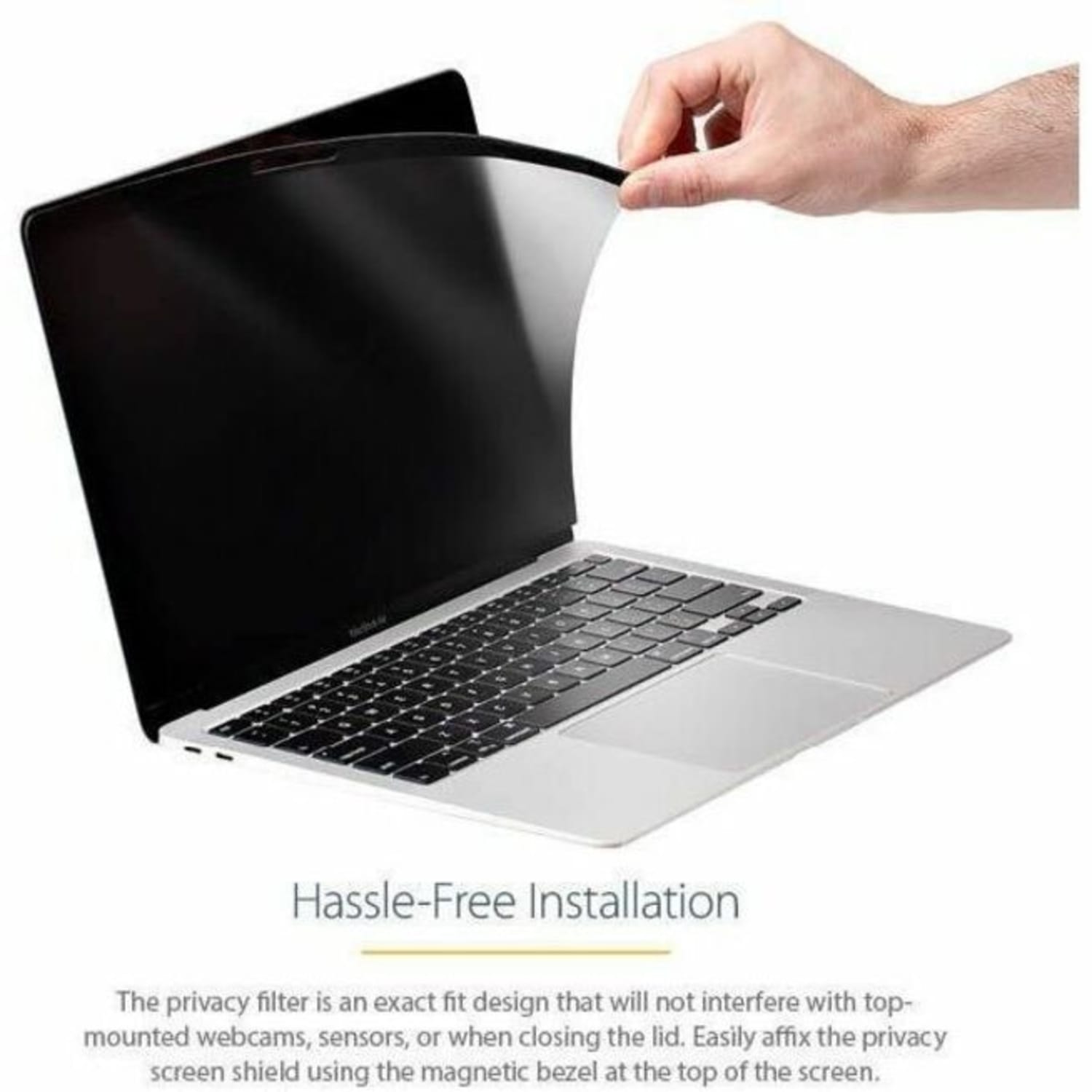 StarTech.com 13in Laptop Privacy Screen - Magnetic - Anti Blue Light - 30+/- Degree Viewing Angle - MacBook Privacy Filter (PRIVSCNMAC13) - Image 6