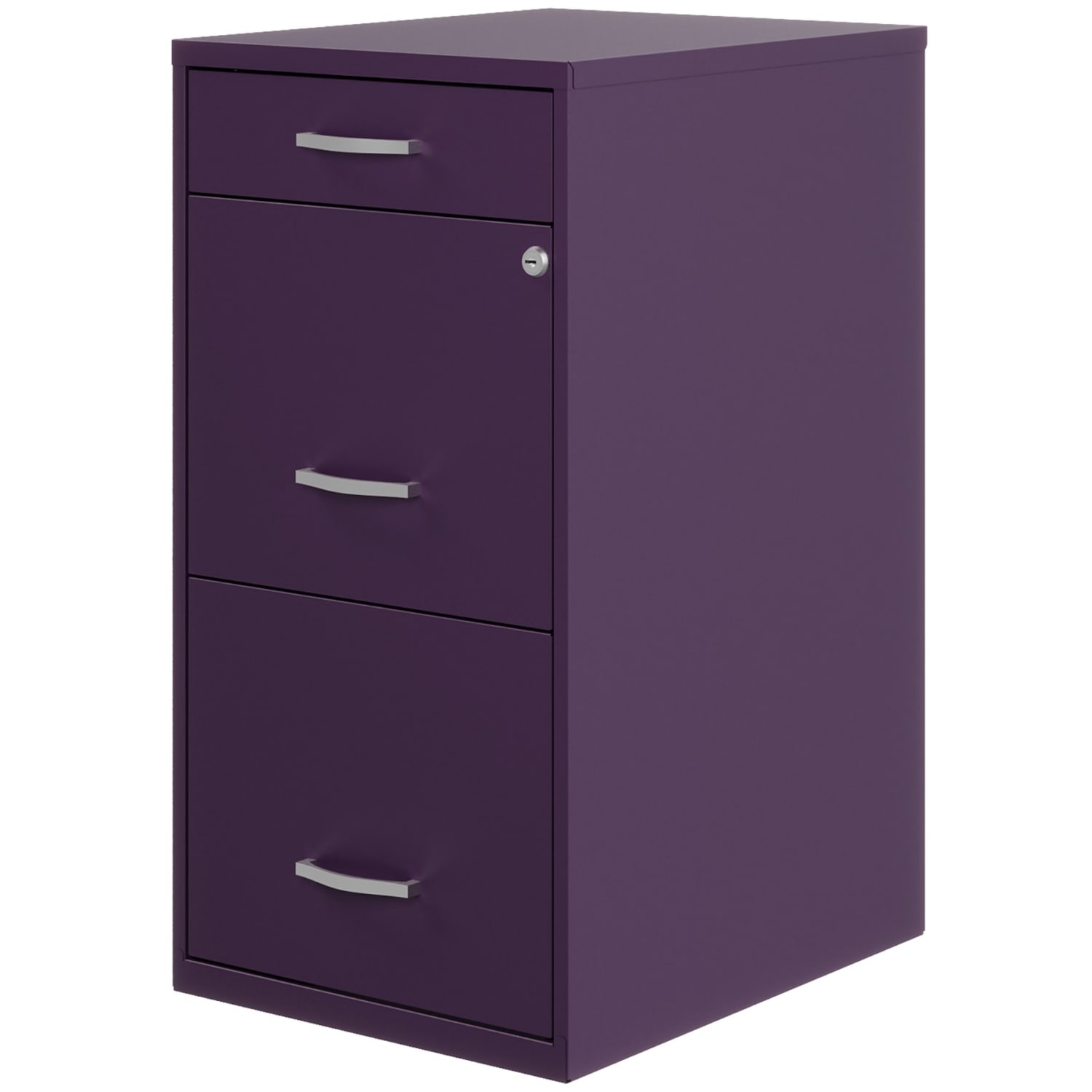 Realspace SOHO Organizer 18inD Vertical 3-Drawer File Cabinet, Purple - Image 3