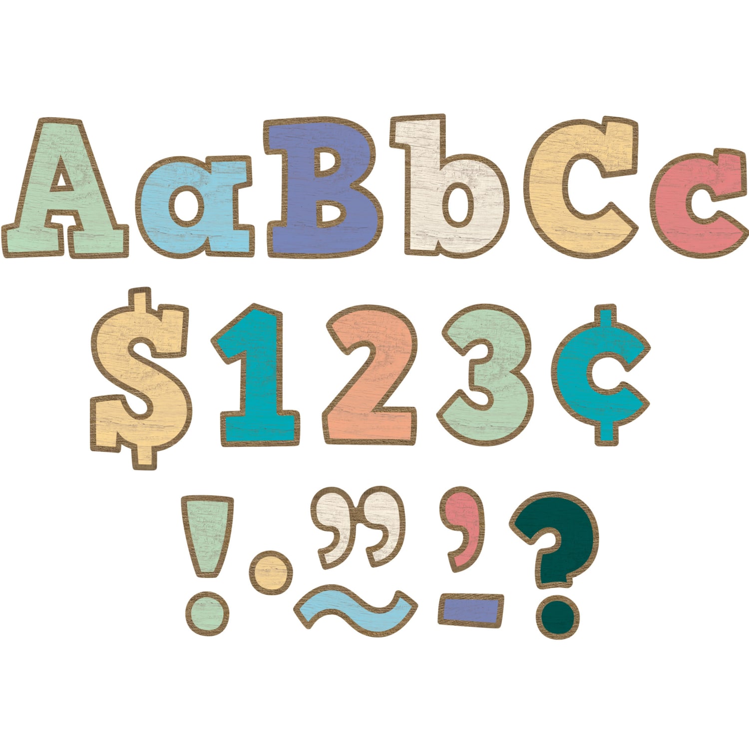 Teacher Created Resources Letters Combo Pack, 4in, Painted Wood Design Bold Block, 230 Characters Per Pack, Set Of 3 Packs - Image 3