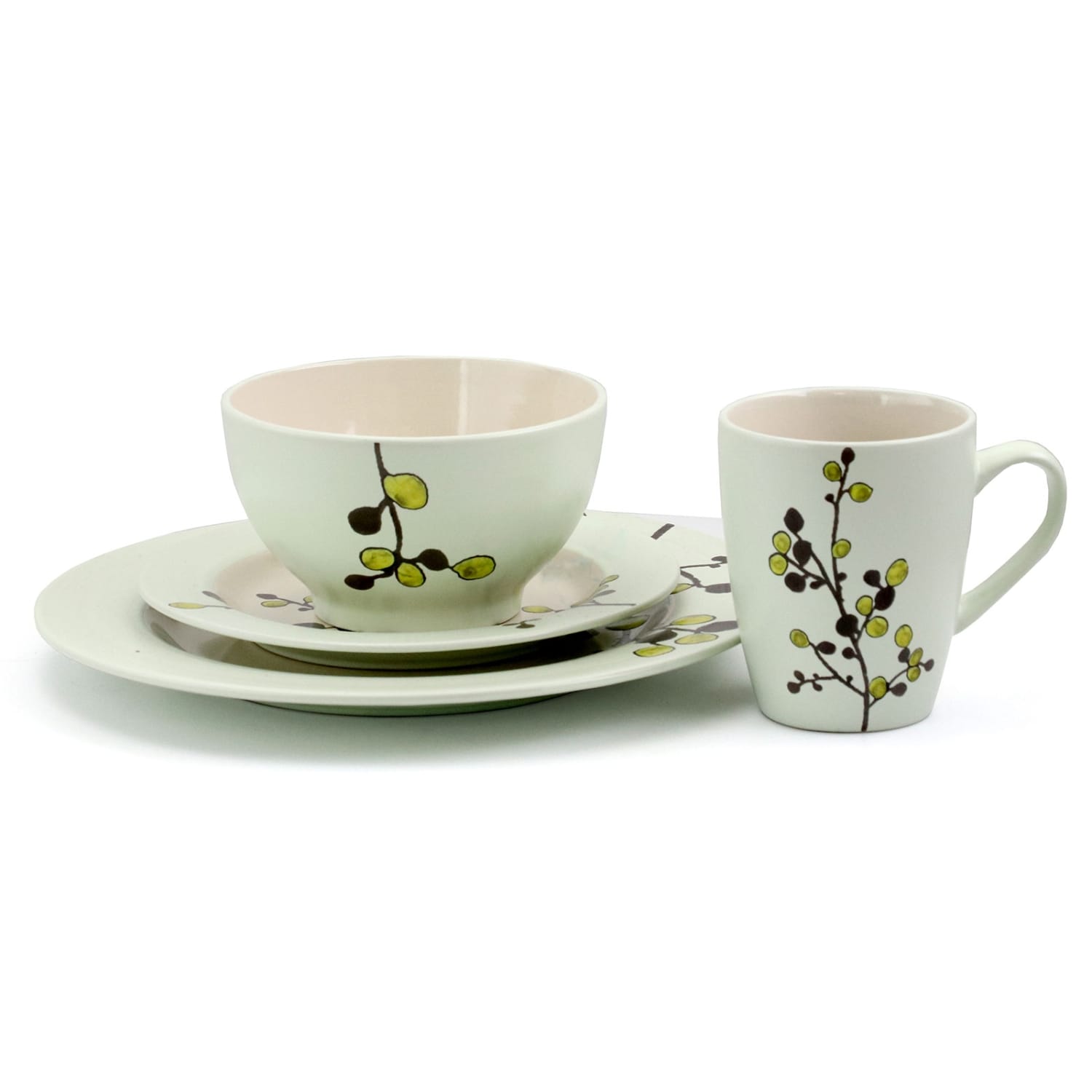 Elama 16-Piece Stoneware Dinnerware Set, Retro Bloom - Image 3