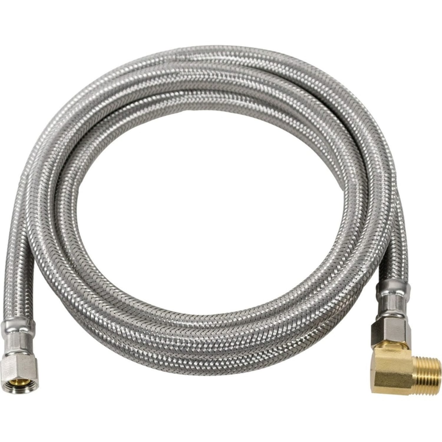 Certified Appliance Accessories Braided Stainless Steel Dishwasher Connector with MIP Elbow - 72in - Stainless Steel, Gold, Silver - Stainless Steel, Vinyl, Polyvinyl Chloride (PVC), Polyester, Brass - Image 3