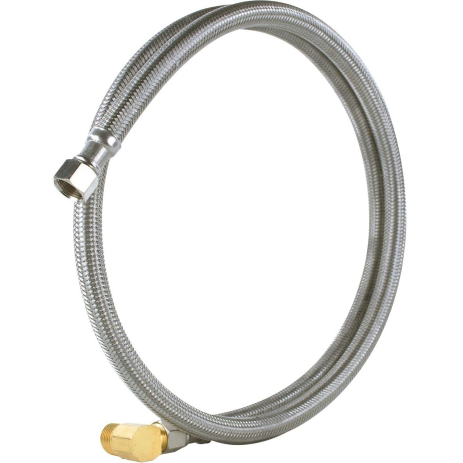 Certified Appliance Accessories Braided Stainless Steel Dishwasher Connector with MIP Elbow - 72in - Stainless Steel, Gold, Silver - Stainless Steel, Vinyl, Polyvinyl Chloride (PVC), Polyester, Brass - Image 6