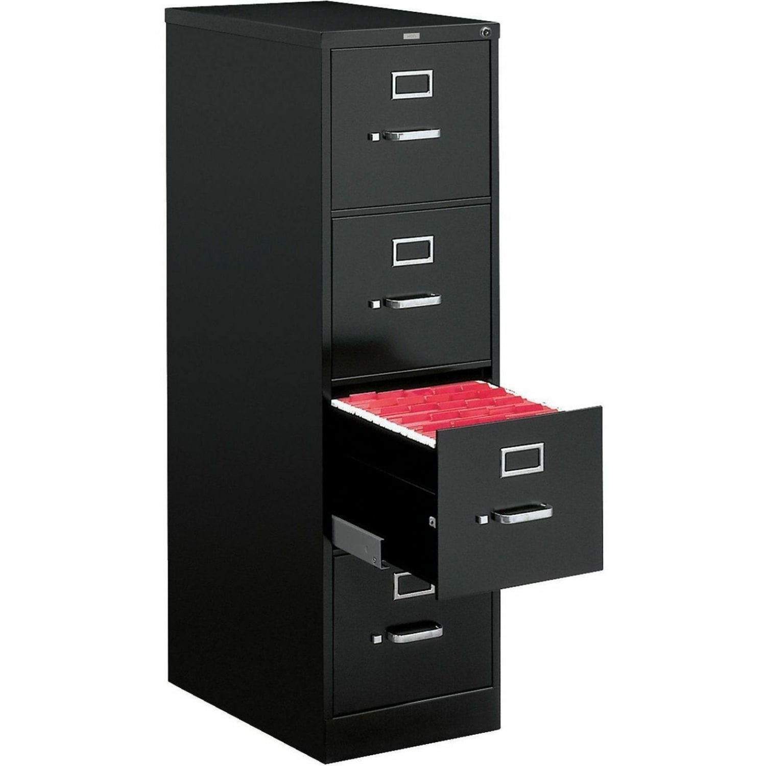 HON 510 25inD Vertical 4-Drawer File Cabinet, Black - Image 4